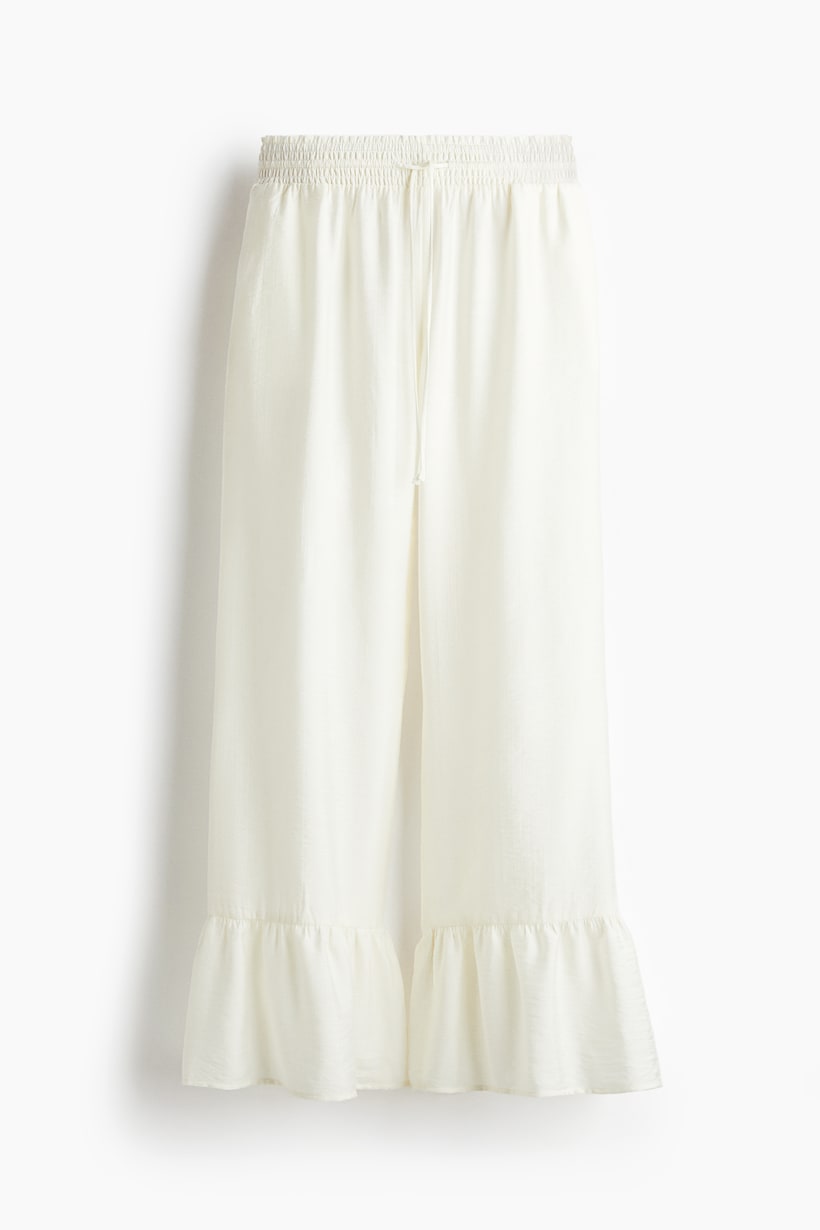 White Ruffle Flare Trousers Cynthia Rowley Flora Flare Pants In