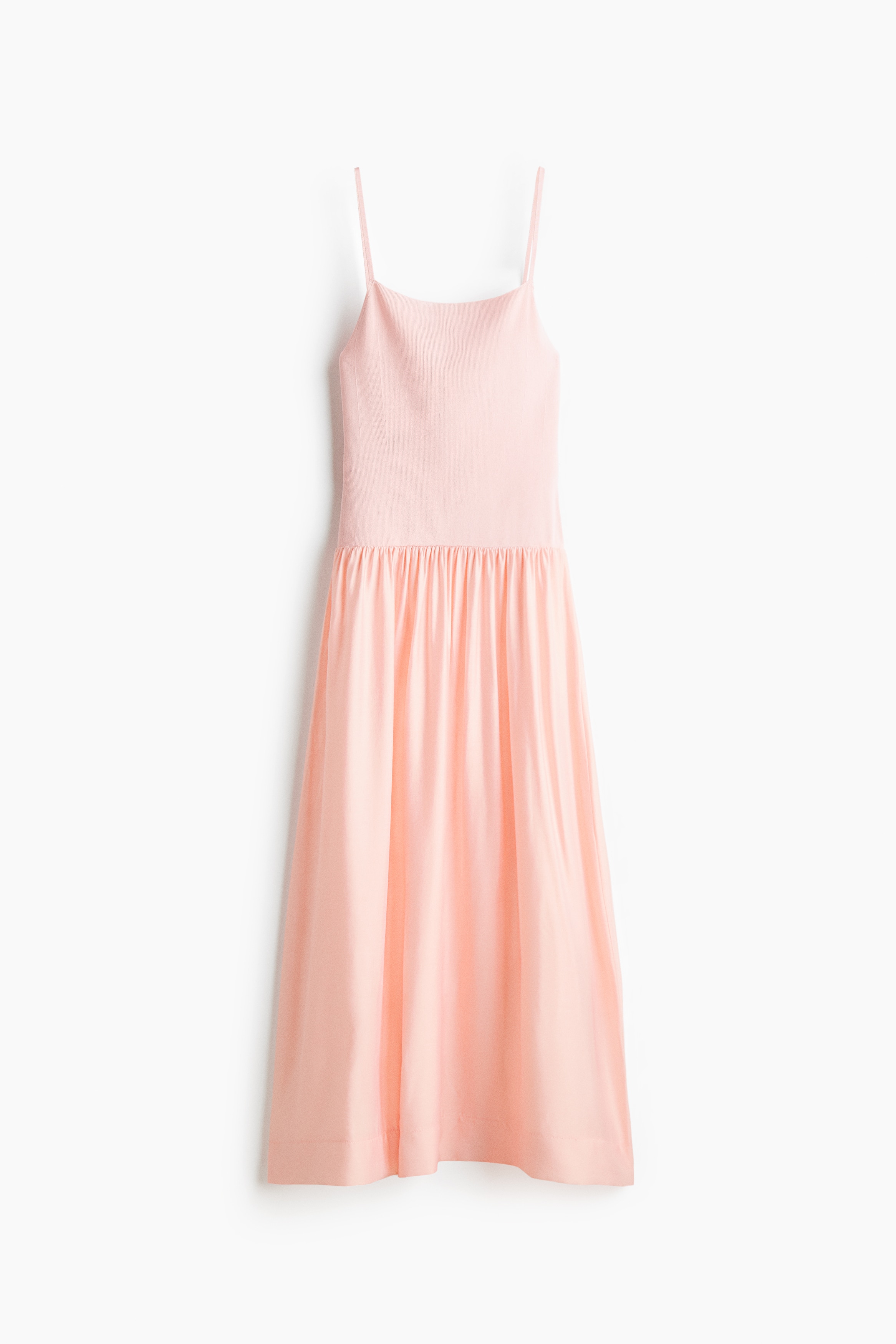 Jersey strappy dress - Light pink/Burgundy