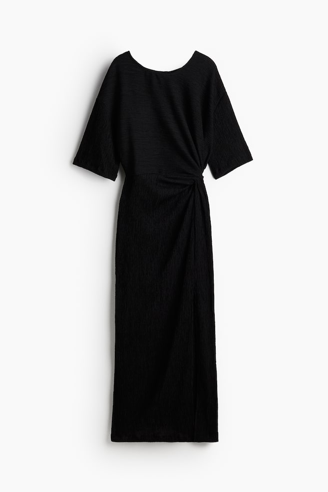 Twist-detail maxi dress - Black - 1