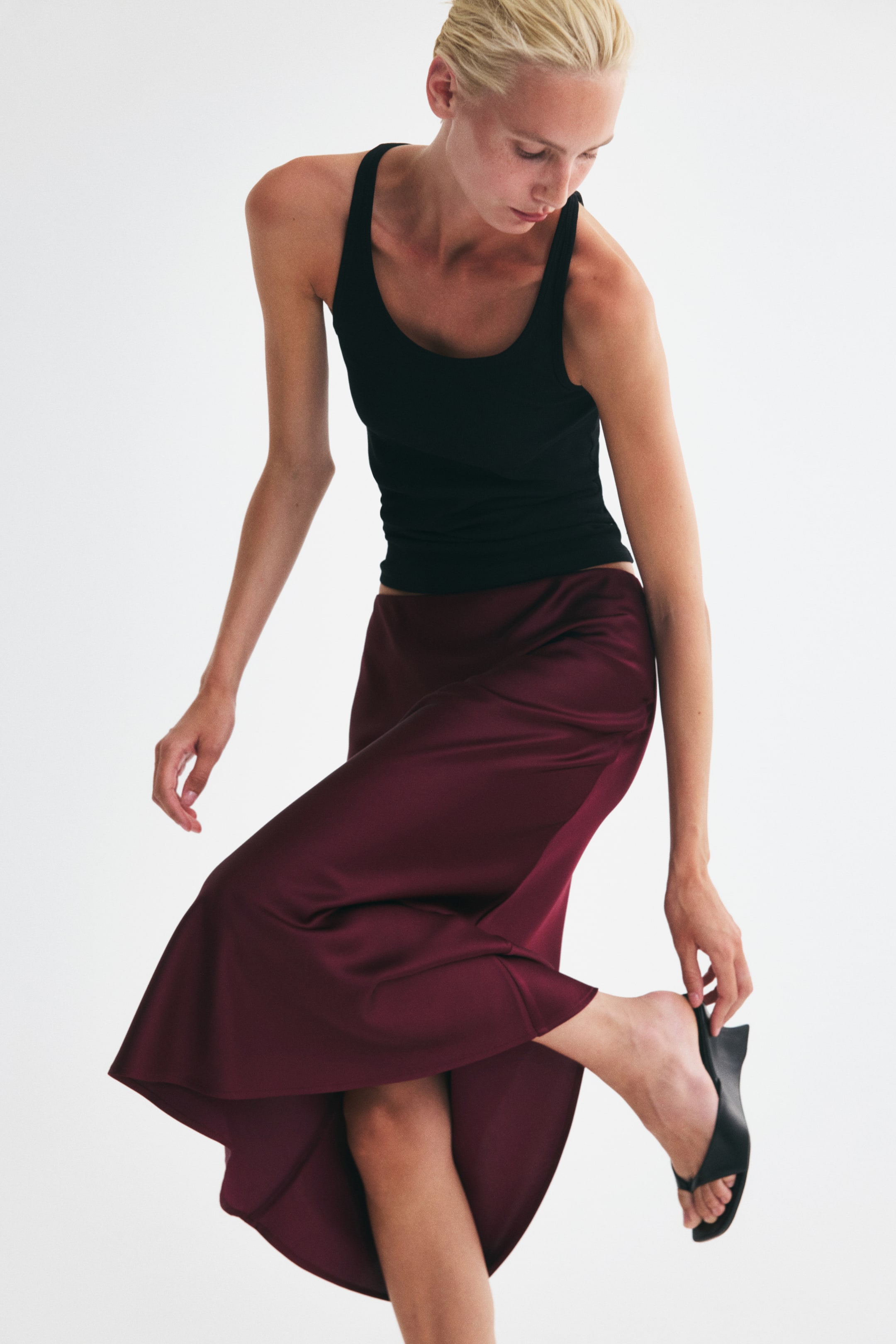 Ampliar la imagen: Falda midi - Borgoña - Ladies | H&M MX 1