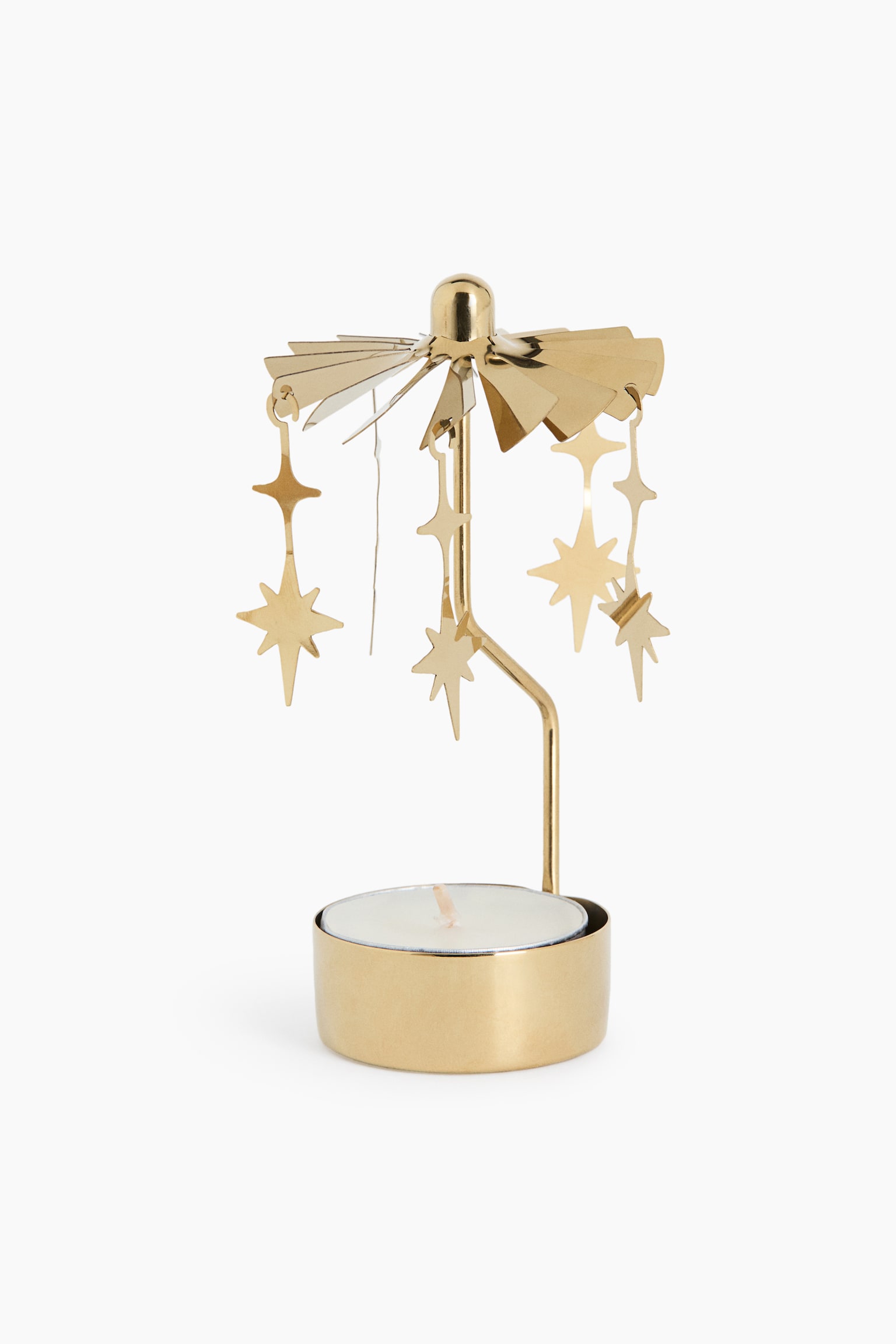 Carrousel à bougie chauffe-plat - Doré/étoiles/Doré/sapins de Noël - 1