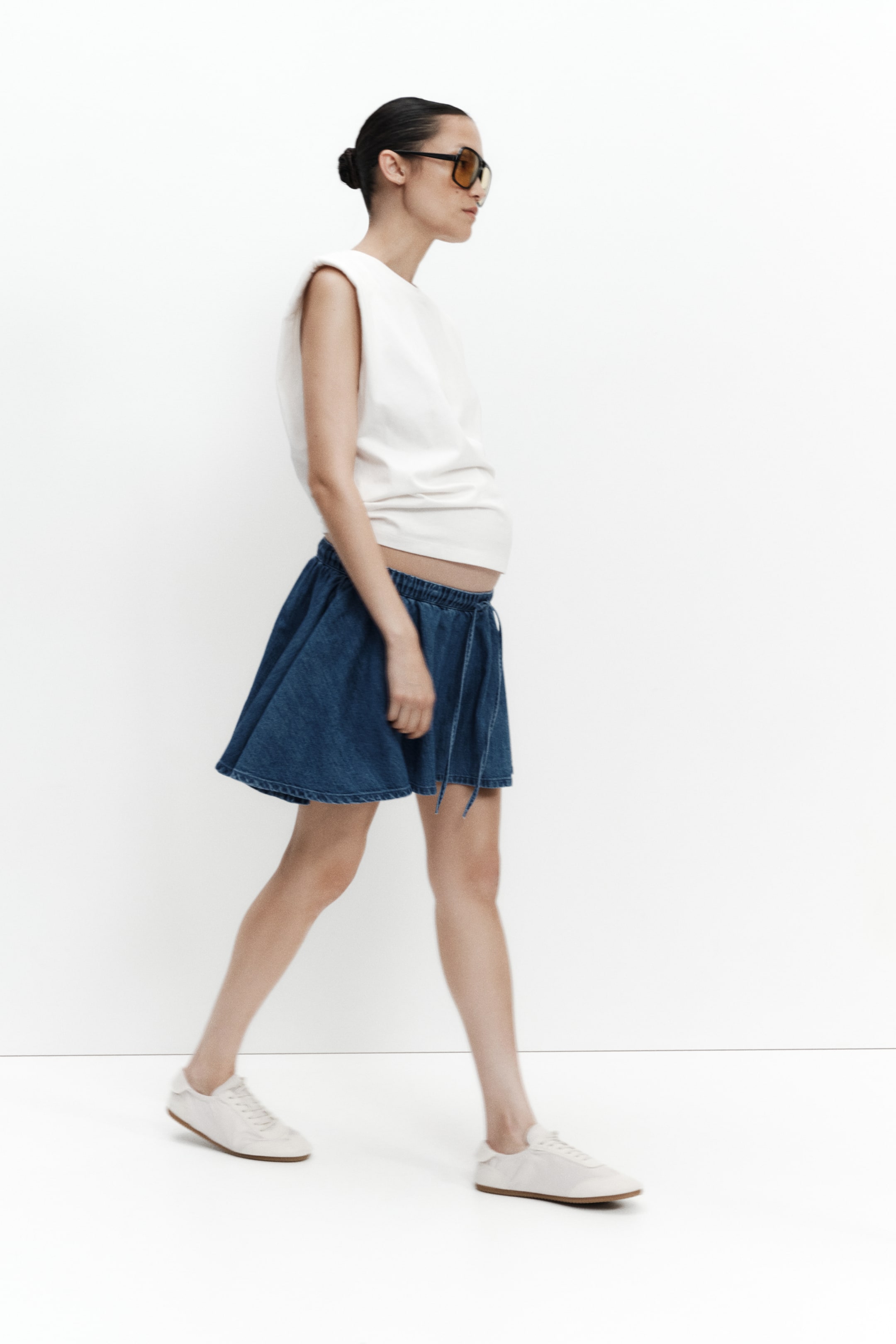 Jupe-short évasée MAMA en coton mélangé