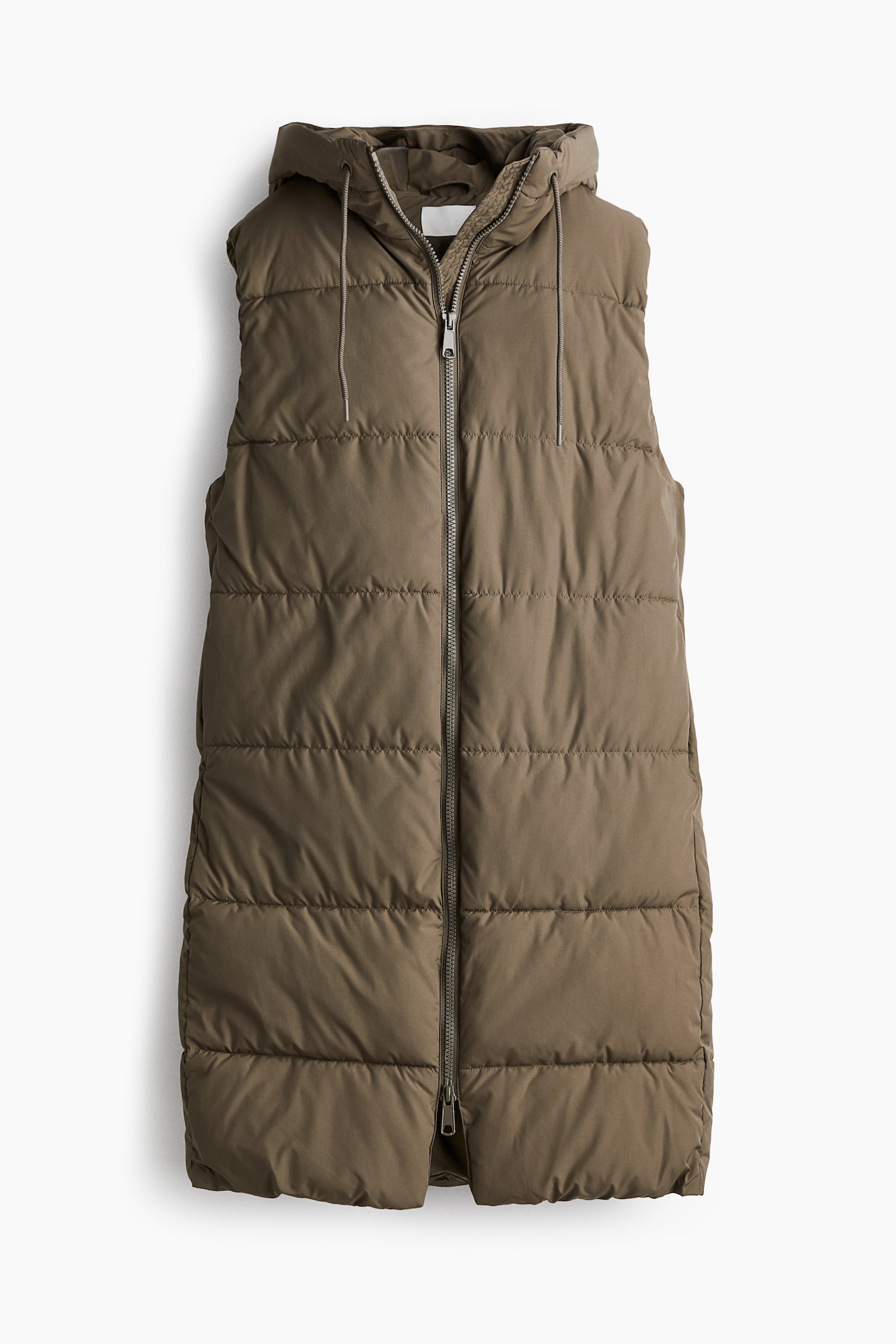 Hooded puffer gilet - Dark khaki green/Light beige/Black/Light beige - 2