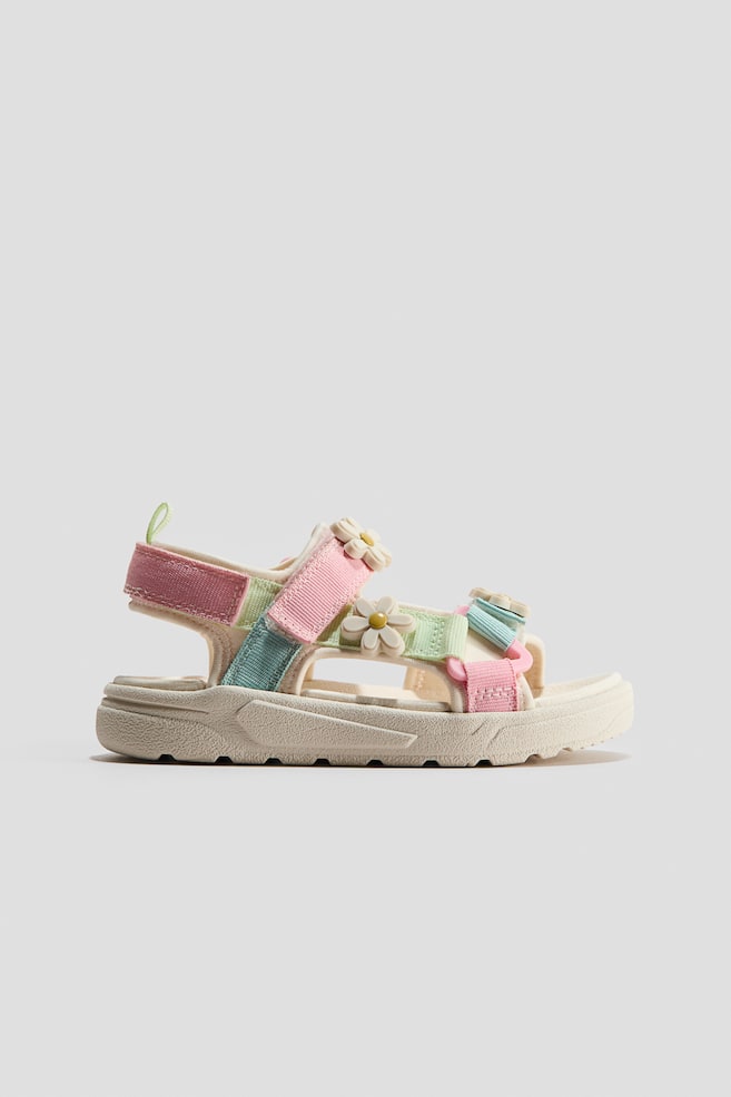 Charm-Detail Scuba Sandals - Turquoise/pink - 1
