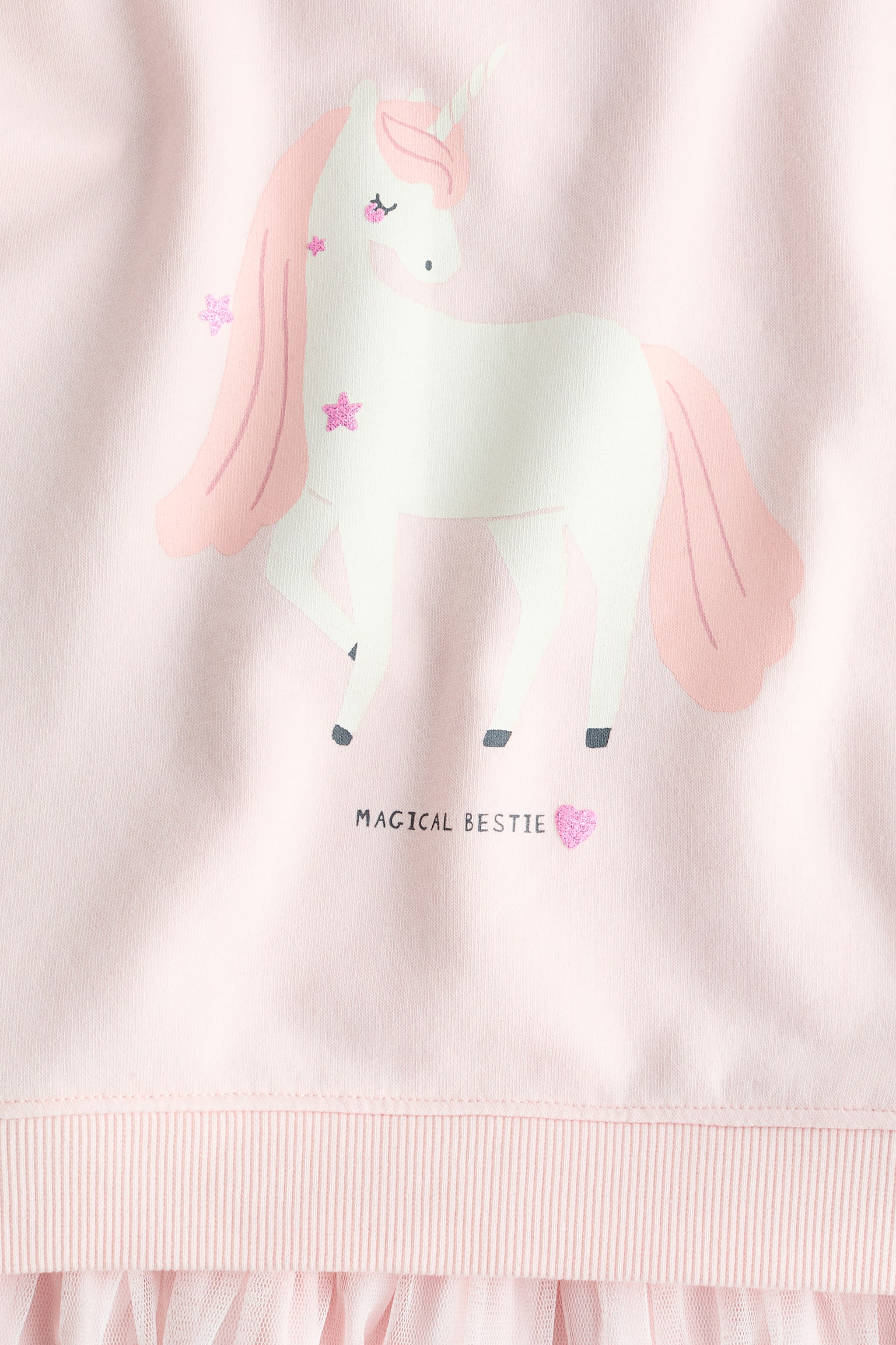 Сукня-світшот із тюлевою спідницею - Світло-рожевий/єдиноріг/Кремовий/бантик/Світло-зелений/Love/Світло-бежевий/балерини/Темно-сірий/New York/Світло-сірий меланж/веселка - 2