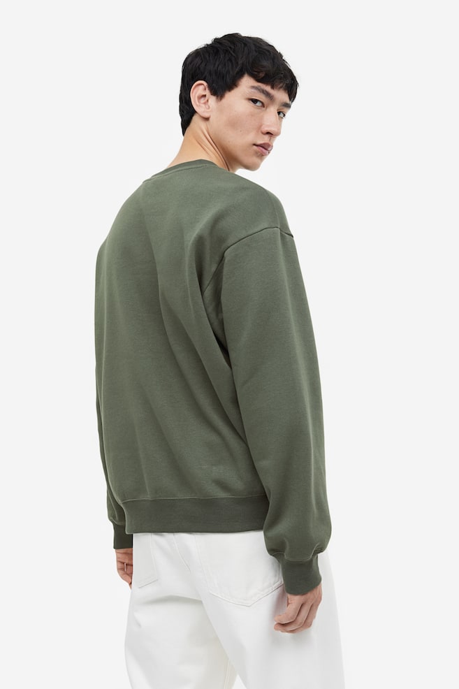 Relaxed Fit Sweatshirt - Dark green/Black/Light grey marl/White/dc/dc/dc/dc/dc/dc/dc/dc/dc/dc - 4