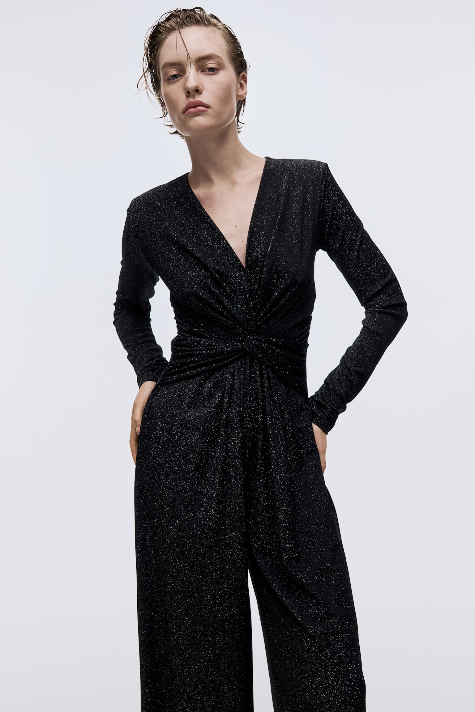 Glittery jumpsuit - Black - 3