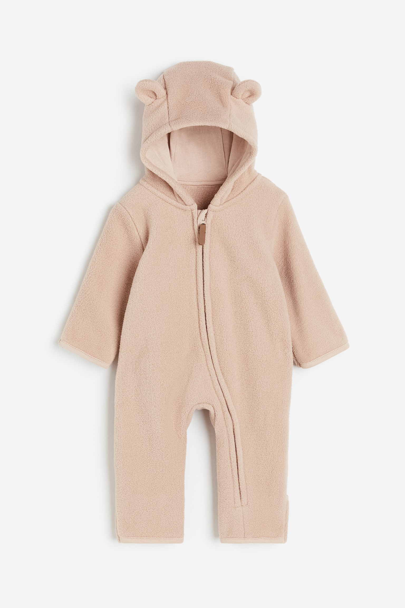 Hooded Fleece Coverall - Powder pink/Beige/Dark blue - 1