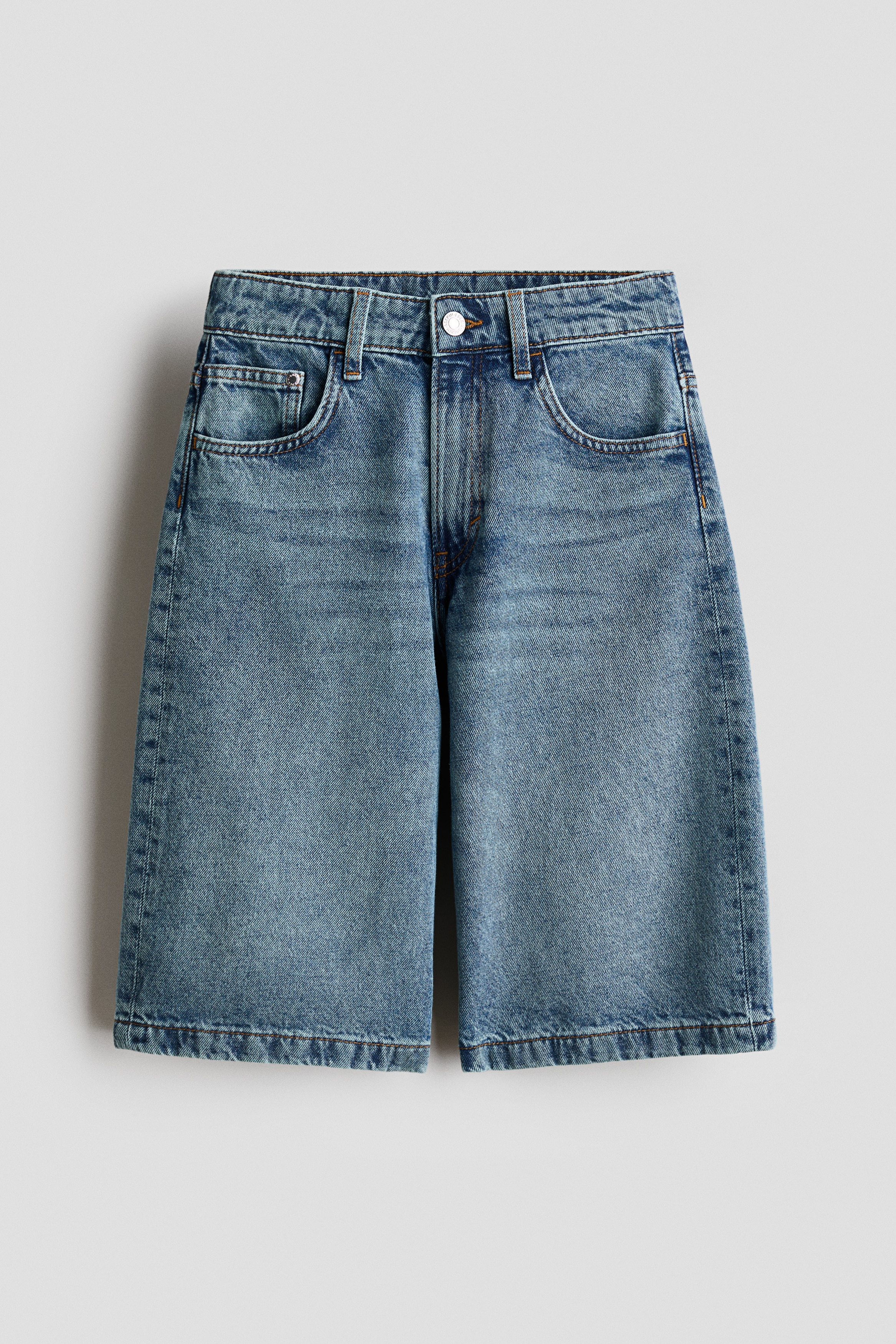 Short Baggy Fit en denim - Bleu denim/Gris denim clair/Bleu denim clair