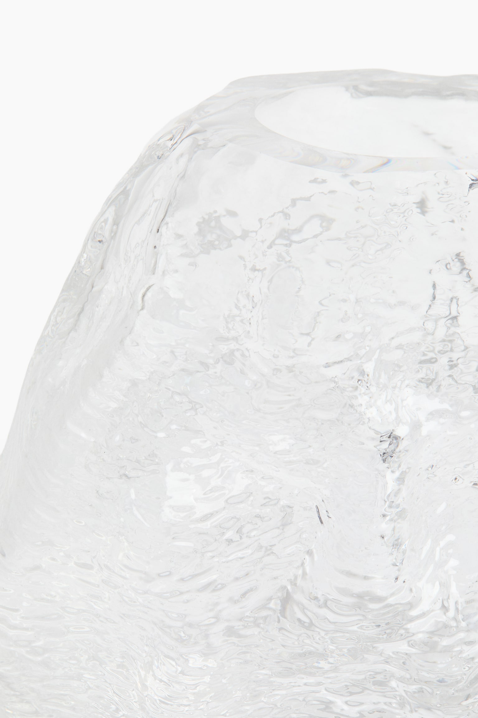 Lille strukturmønstret vase i glas - Transparent - 4