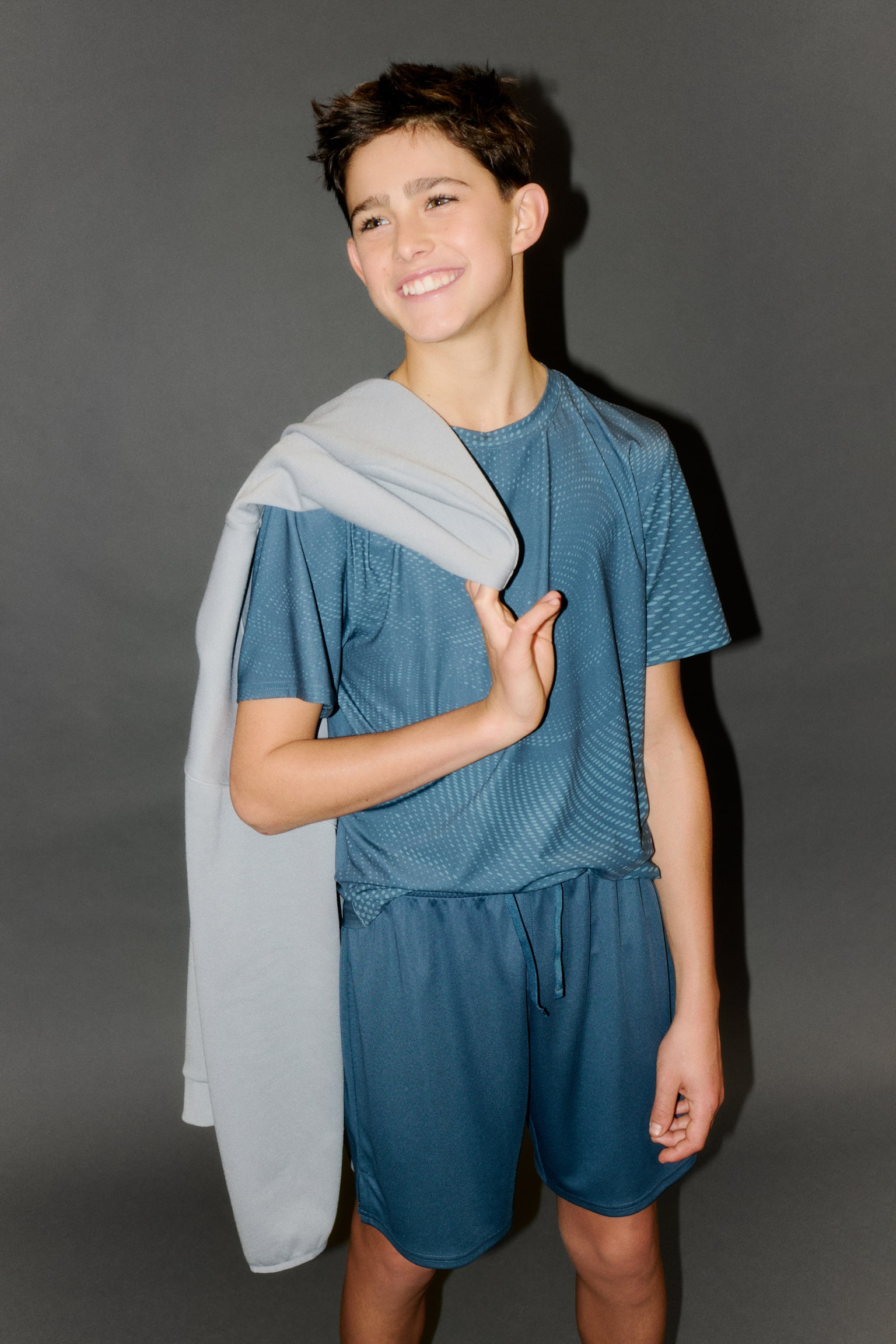 2-piece Football set with DryMove™ - Dusty blue/Black/Patterned - 3