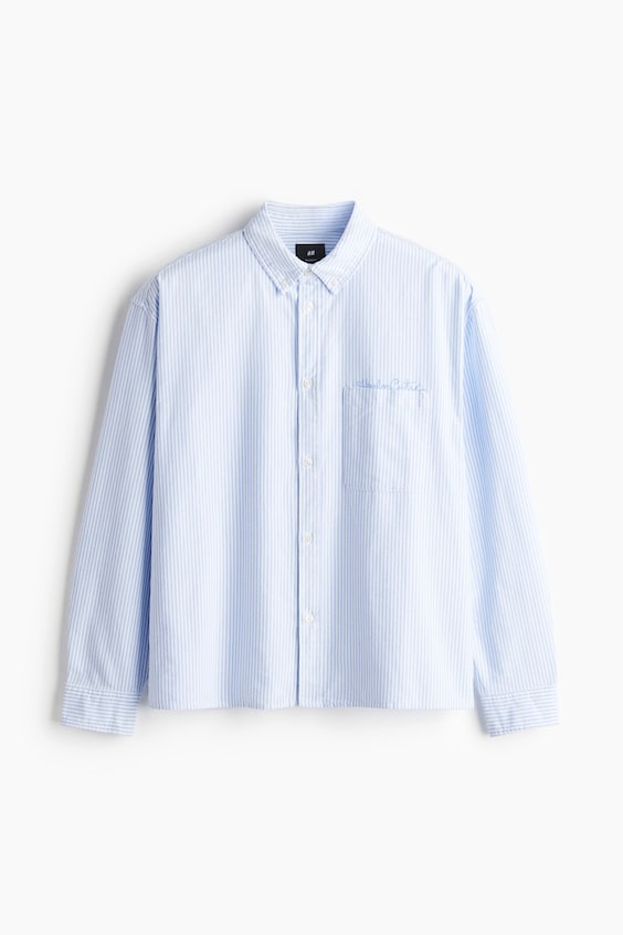Мужские рубашки H&M Loose-Fit Oxford Shirt