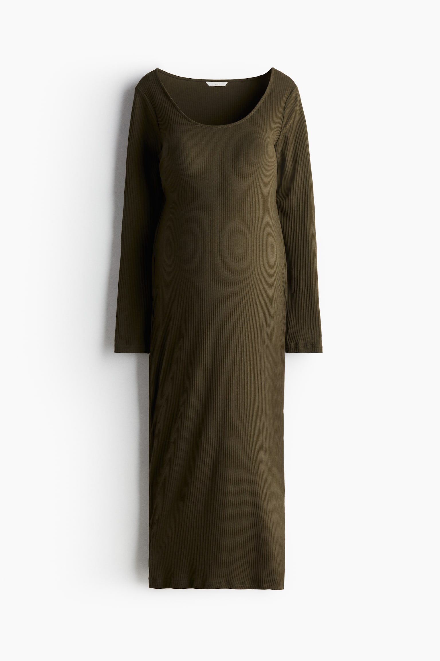 MAMA Ribbed bodycon dress - Dark khaki green/Black - 2