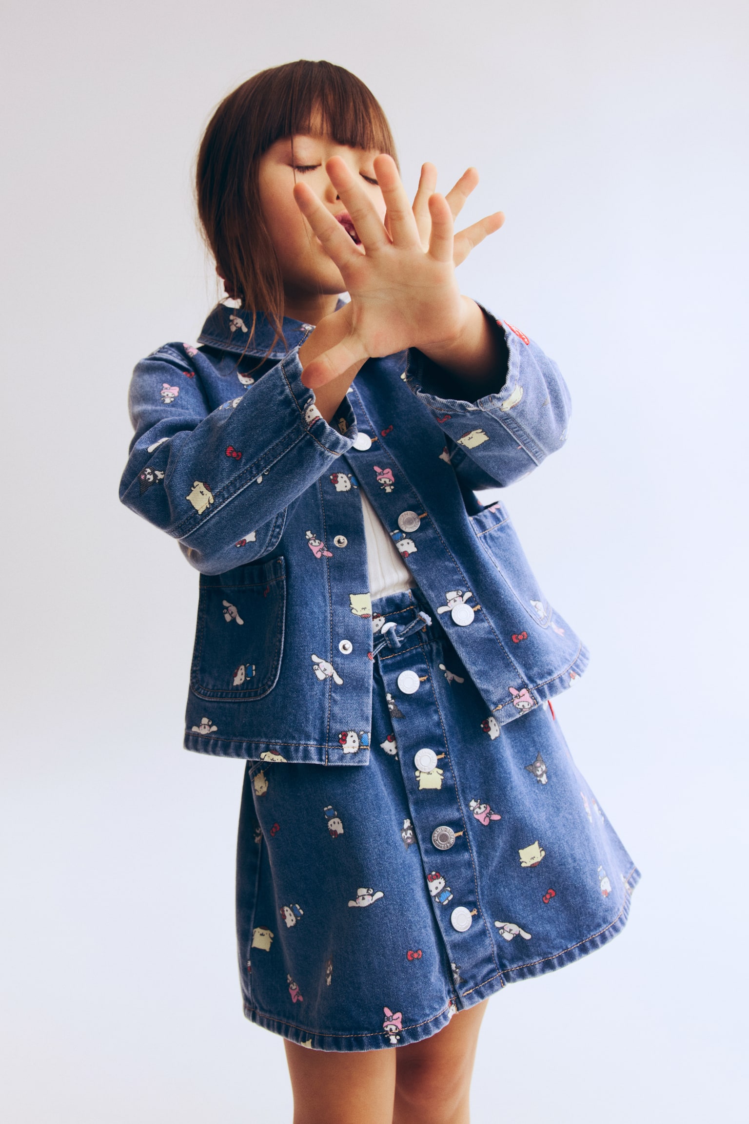 Детская юбка H&M Printed Denim, цвет: Джинсовый синий — фото 4