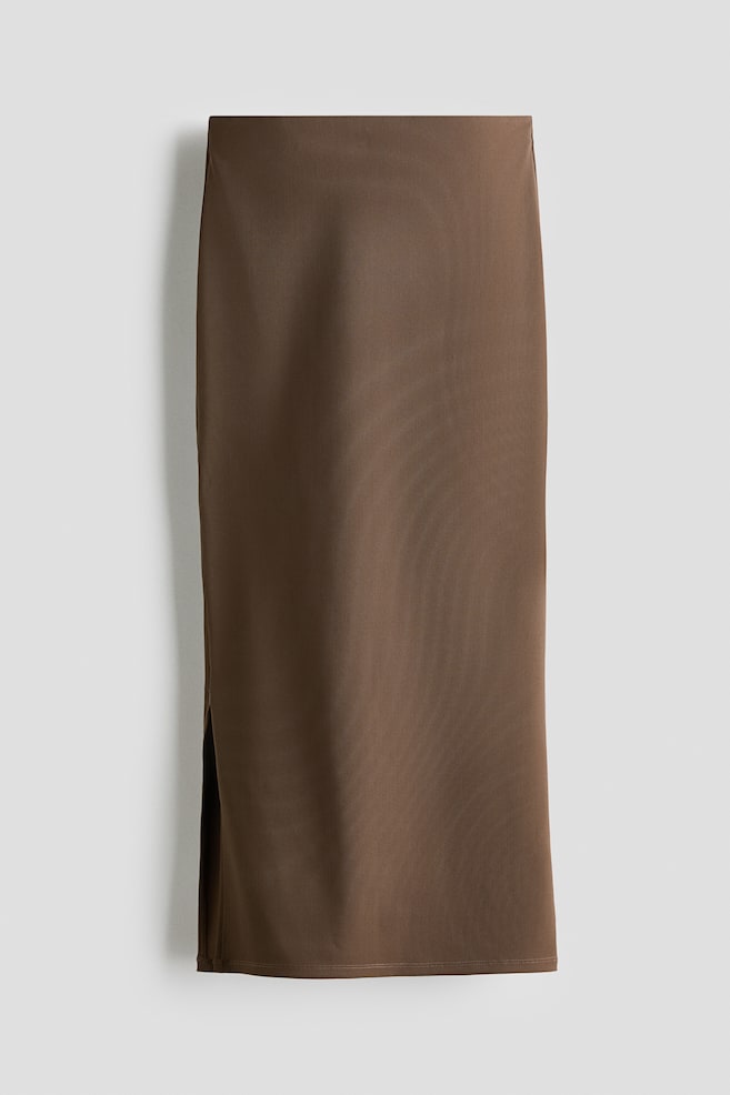 Cooling Slim Fit Ribbed midi skirt - Mittelbraun/Schwarz - 1