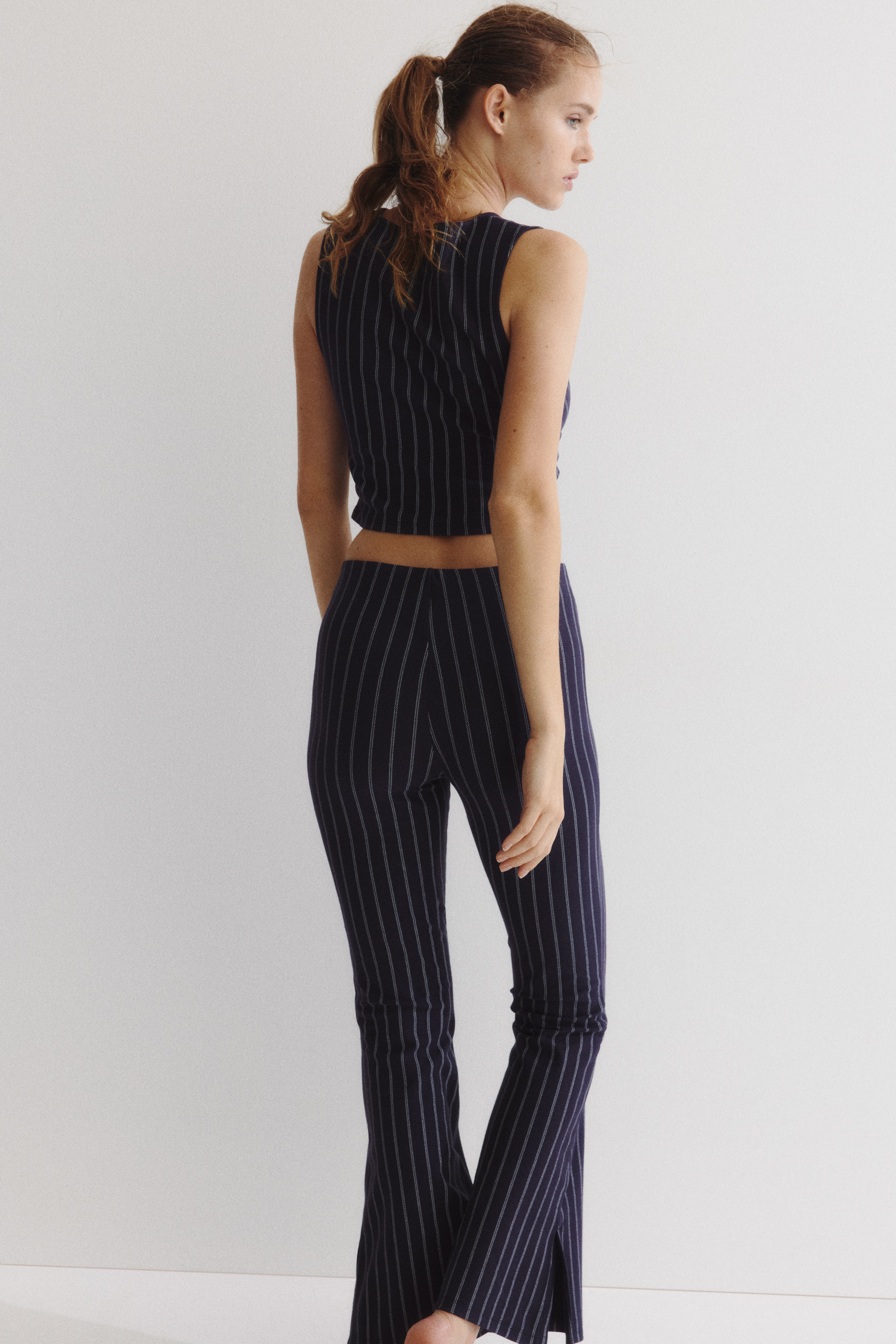 Flared jersey trousers