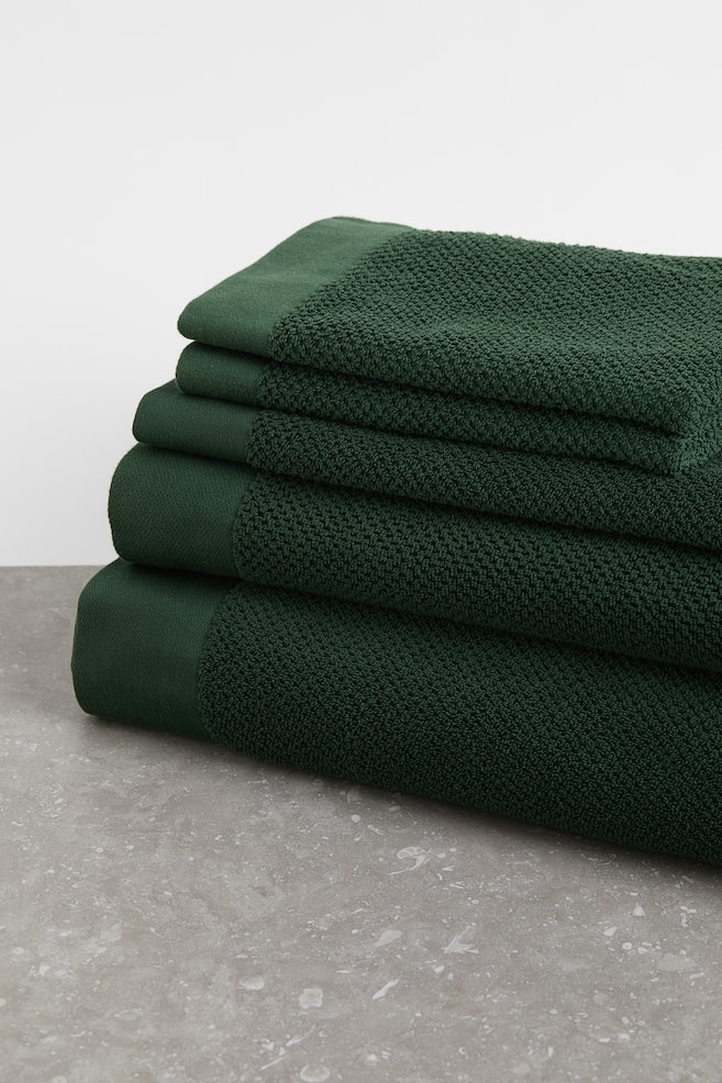 2-pack cotton terry guest towels - Dark green/Sage green/Light beige/Cognac brown/dc/dc/dc/dc - 4
