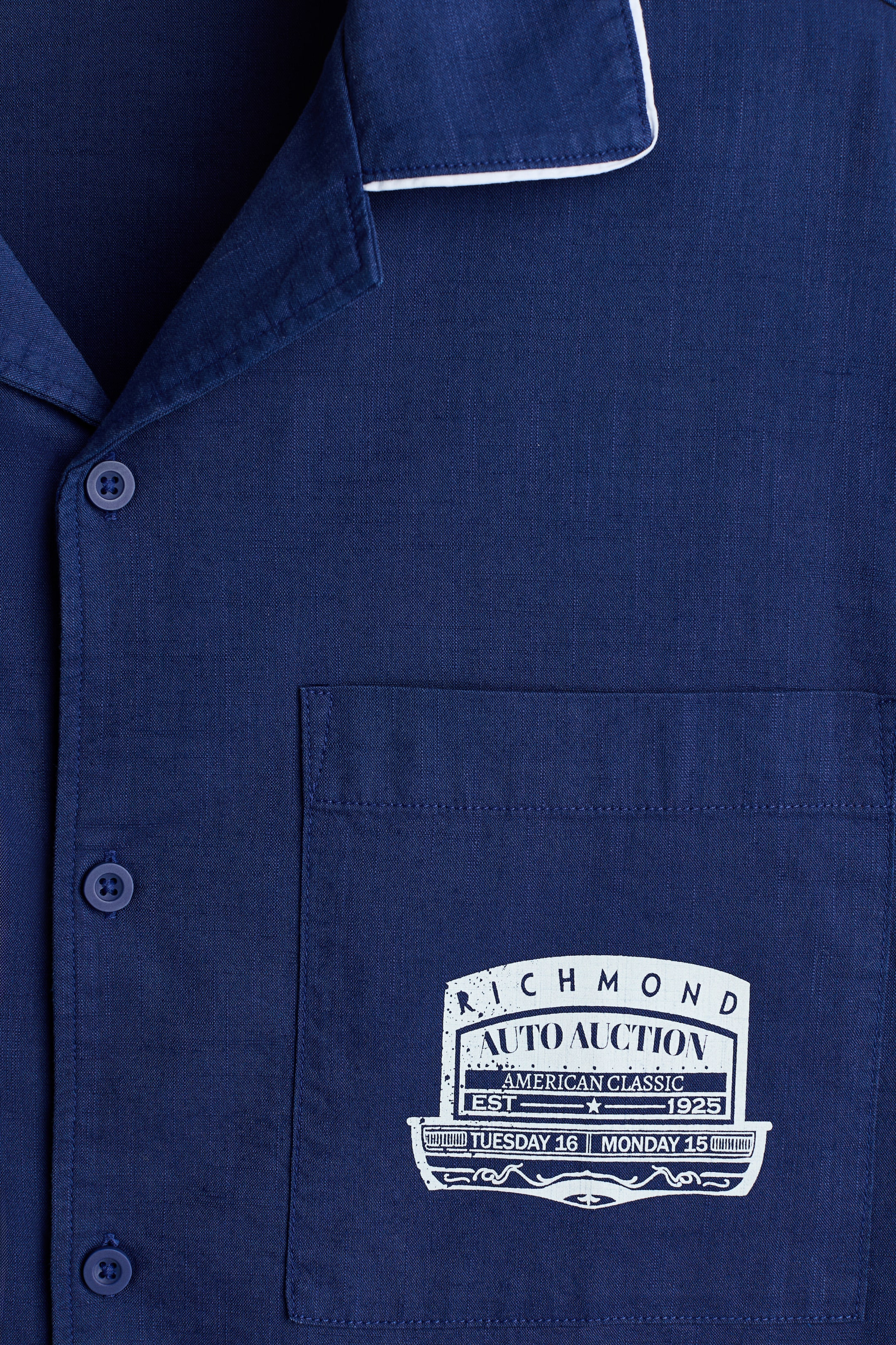 Мужские рубашки H&M Relaxed-Fit Printed Shirt — фото 5