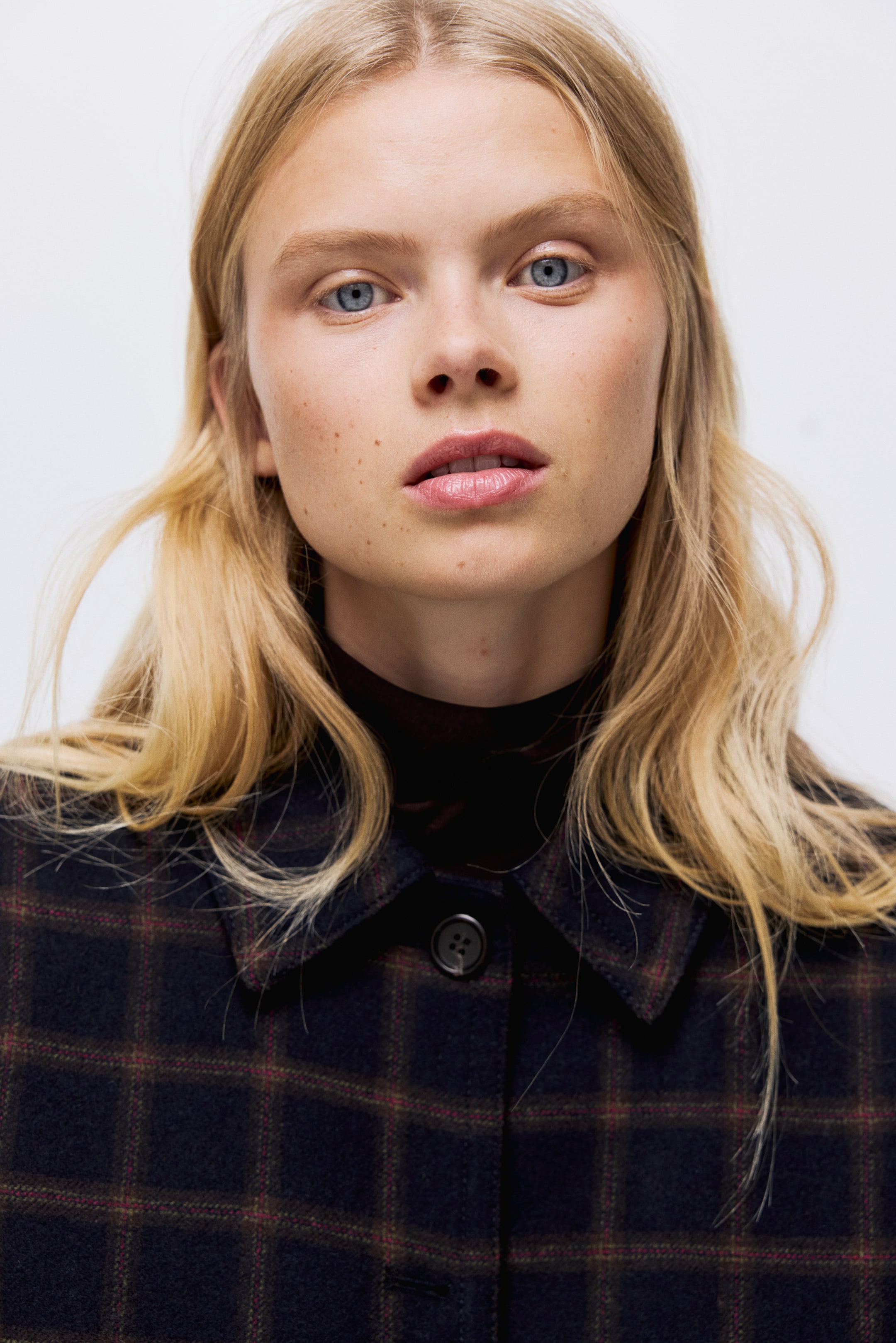 View larger image: Wool-Blend Jacket - Navy blue/plaid - Ladies | H&M CA 4