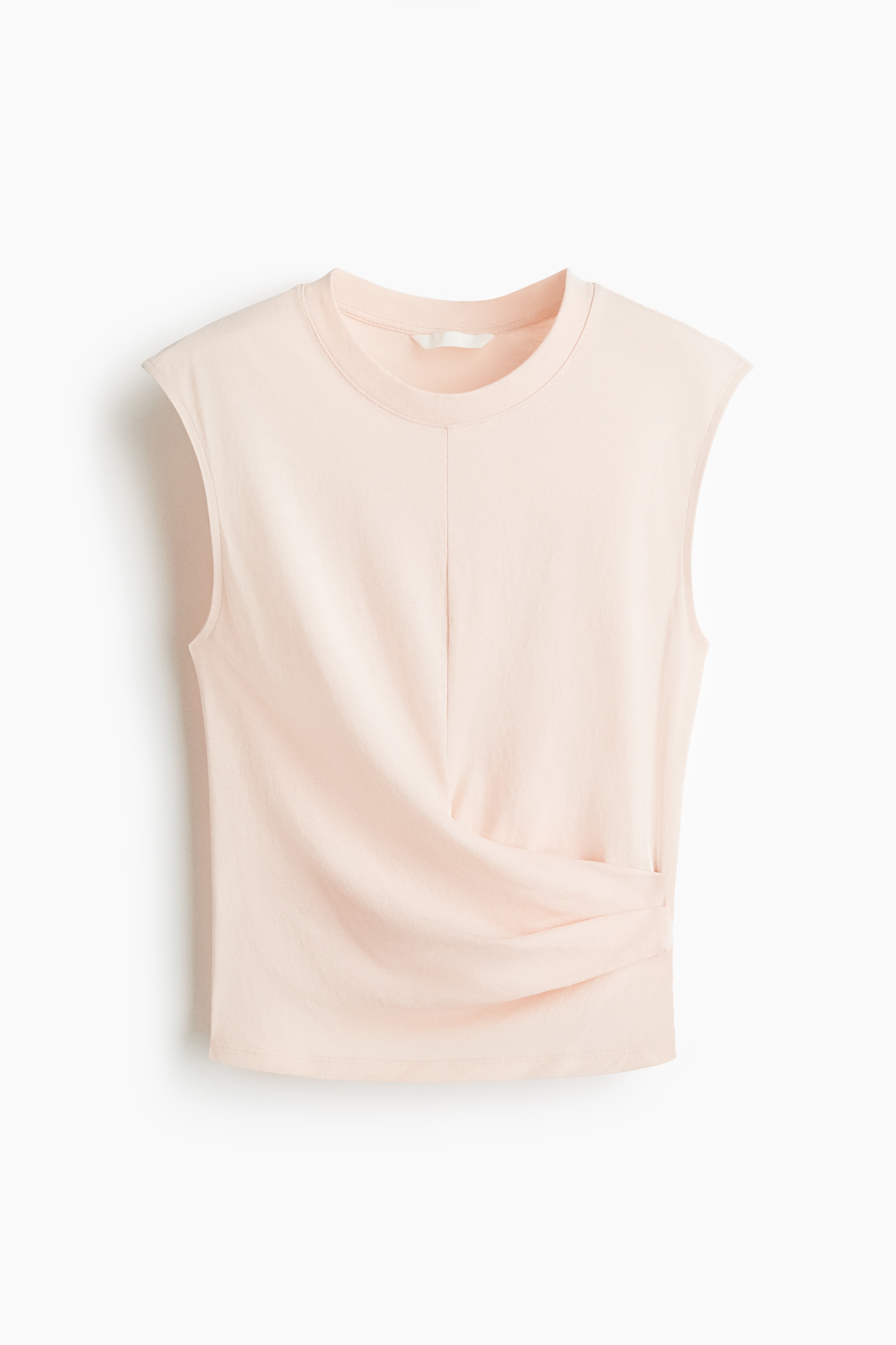 Top drapeado - Rosa empolvado/Beige claro/Blanco