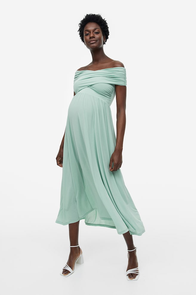 MAMA Off-the-shoulder dress - Mint green - 1