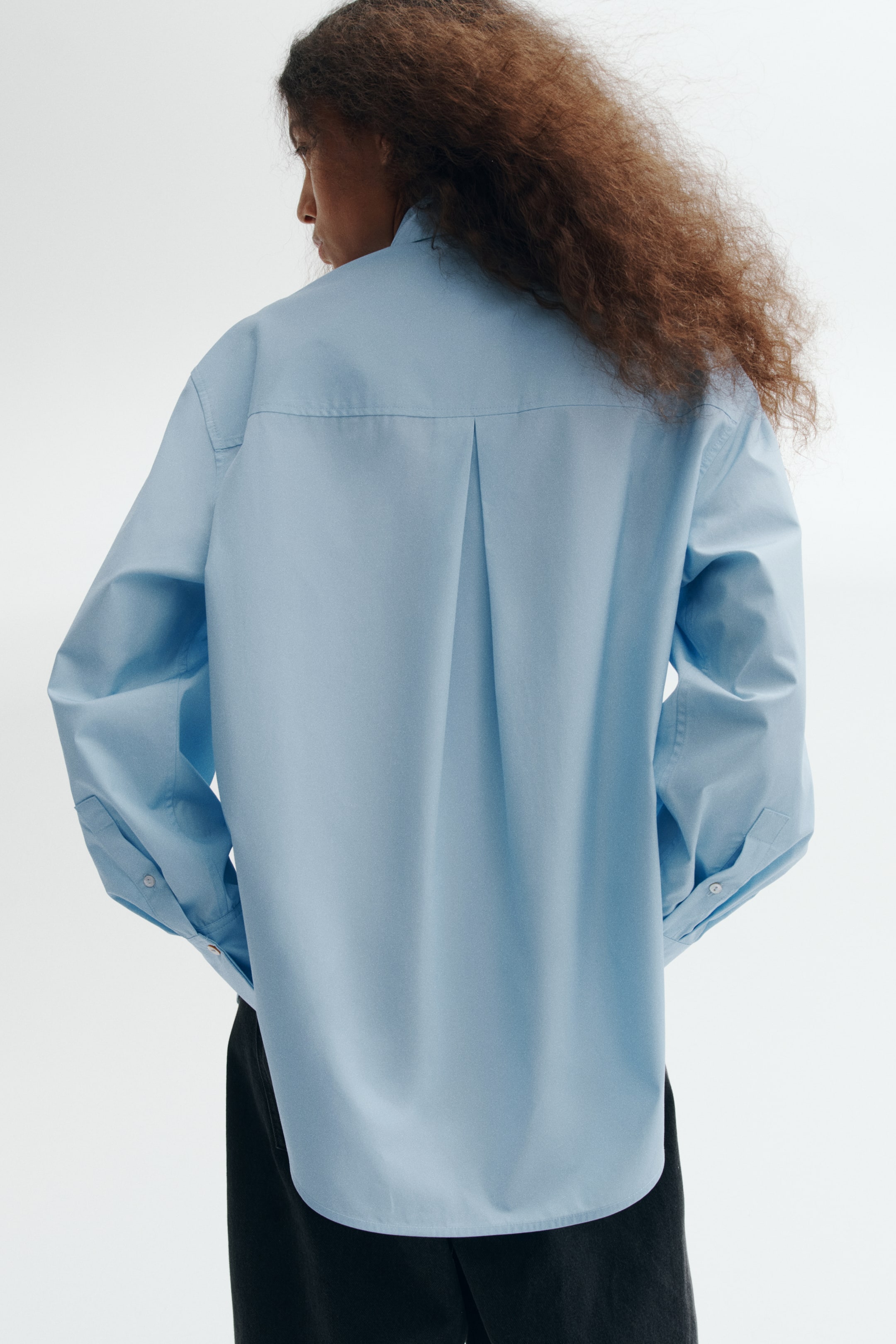 Bow-Collar Cotton Poplin Shirt