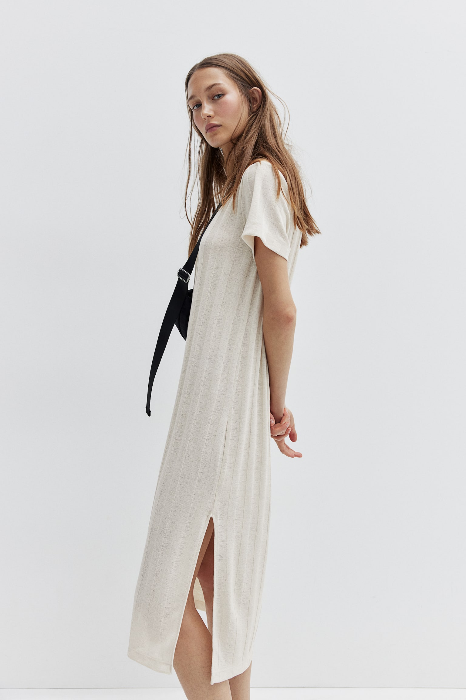 Rib Dress - Natural white - 1