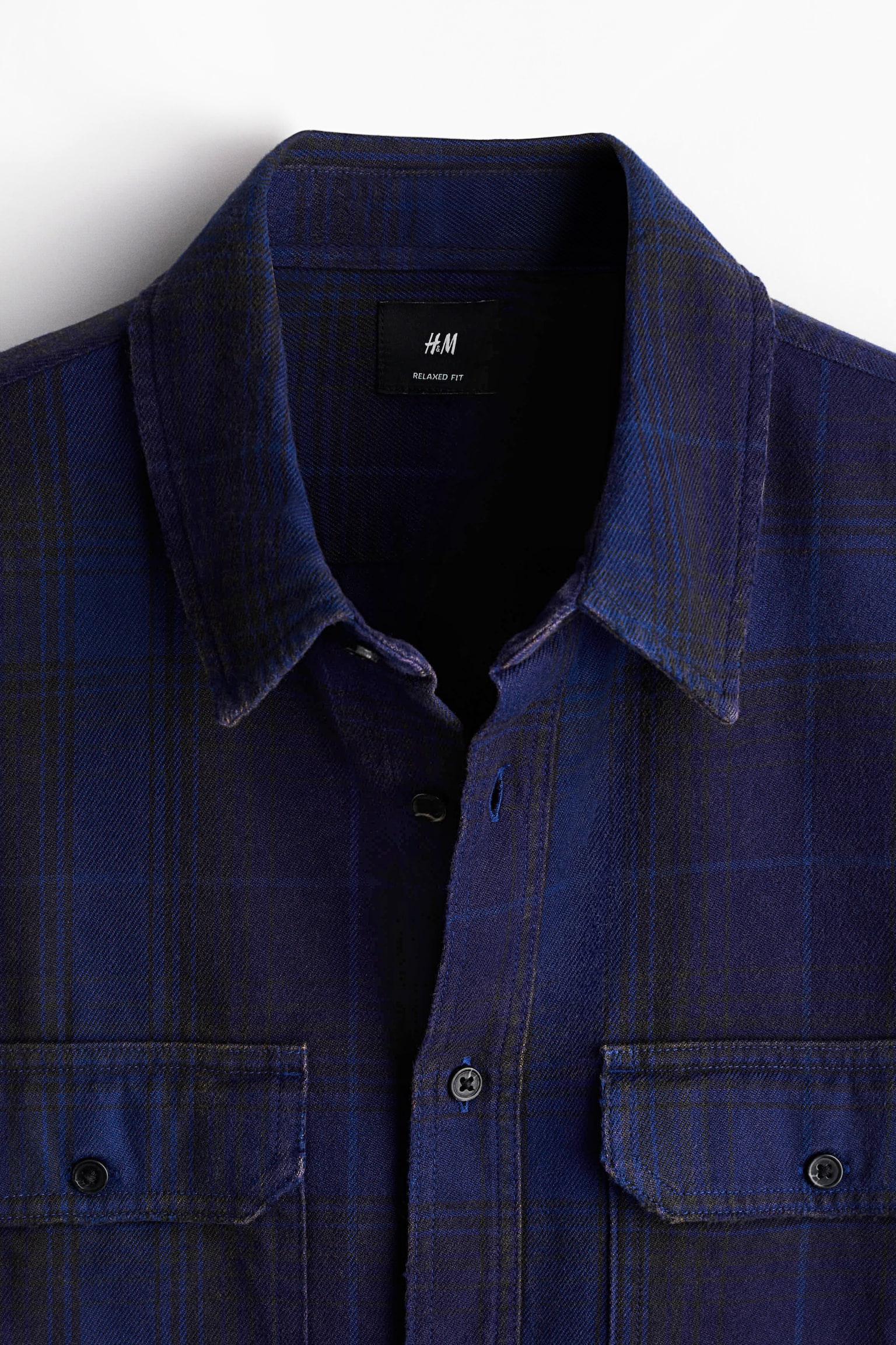 休閒剪裁圖案襯衫 - 深藍色/格紋 - 5