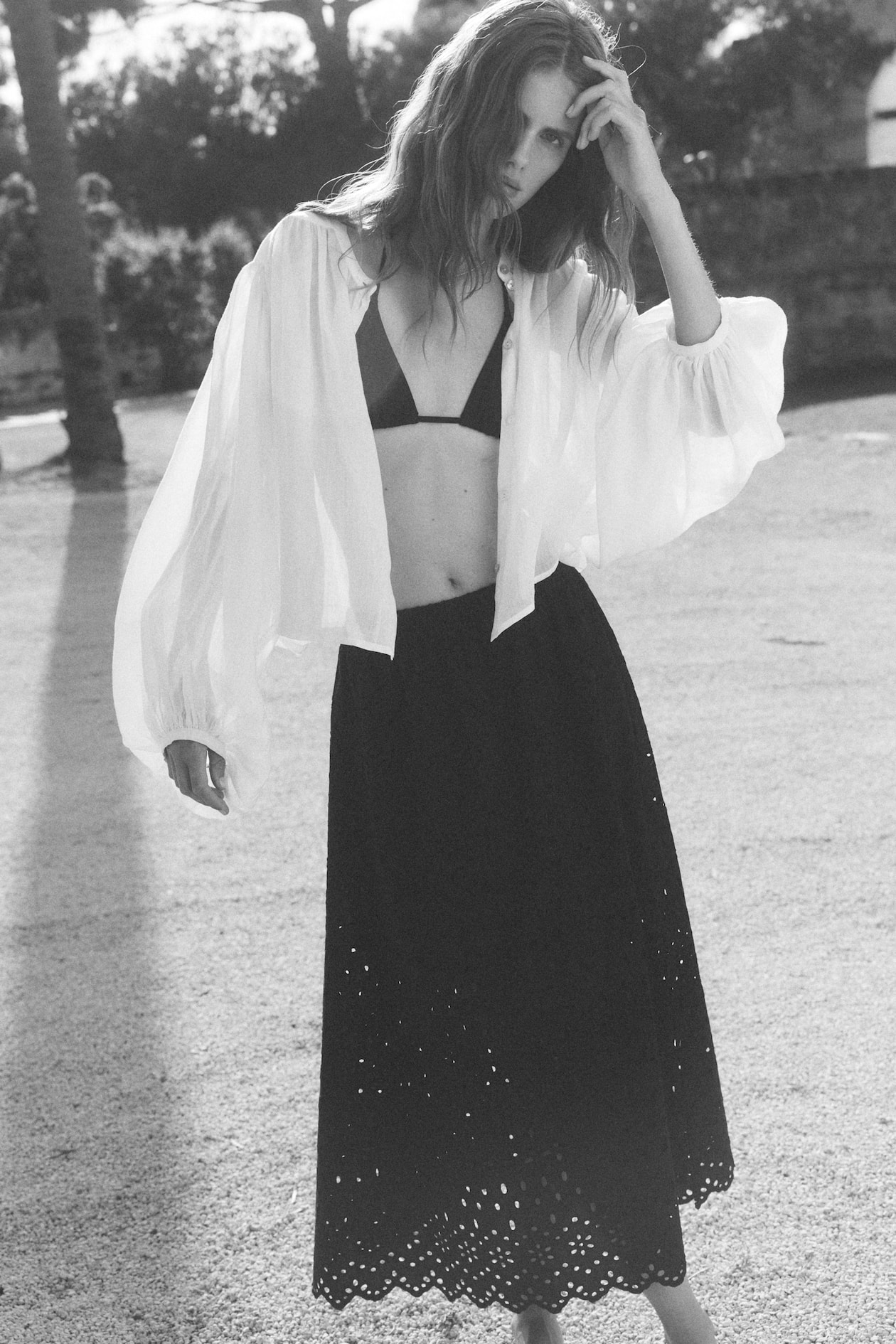 Skirt with Eyelet Embroidery - image 4