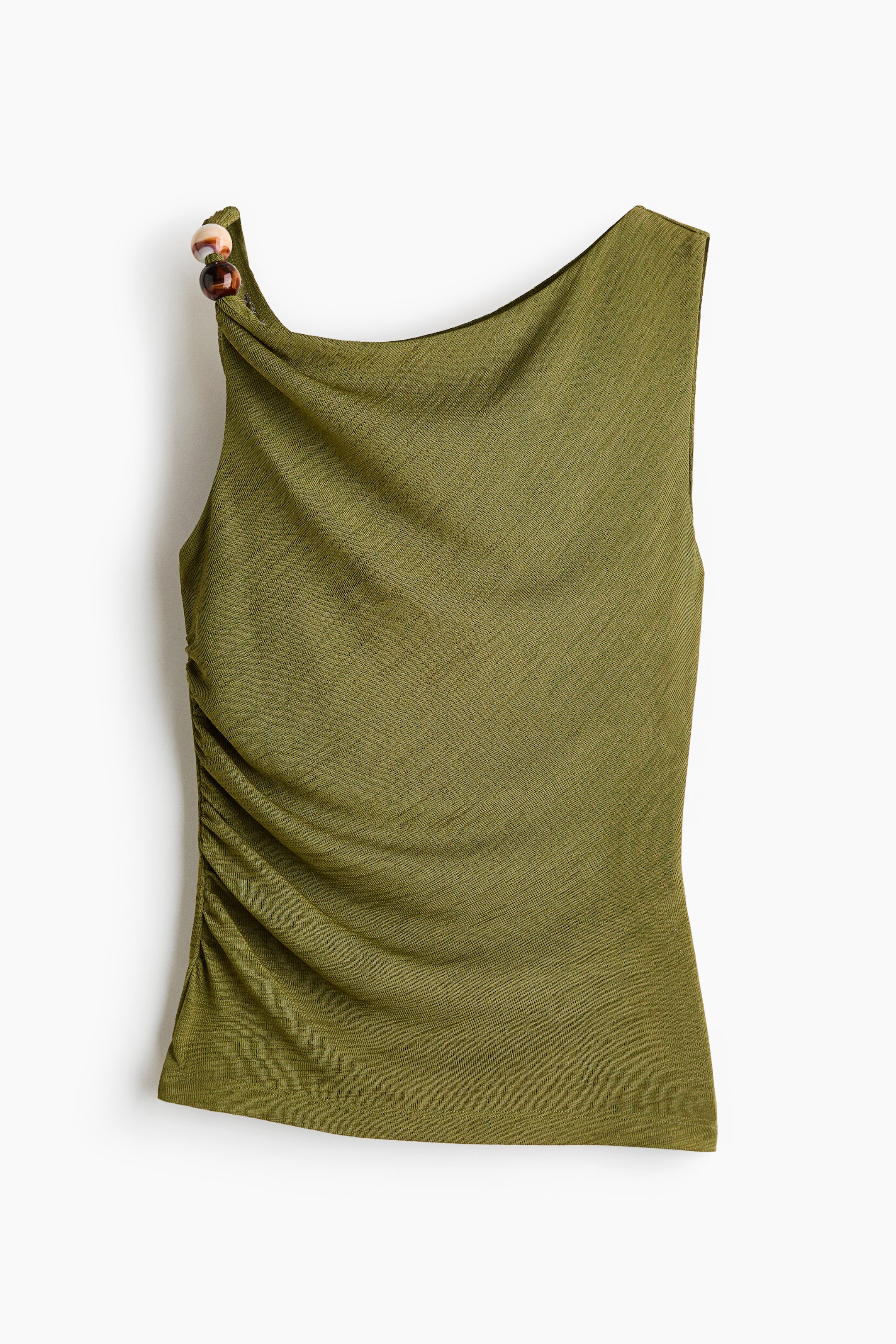 Beaded-Detail Draped Top
