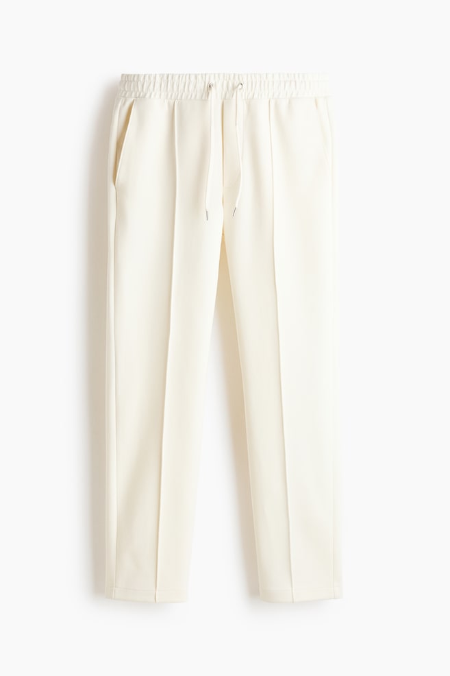 Pantalon jogging classique en interlock - Crème/Noir - 1