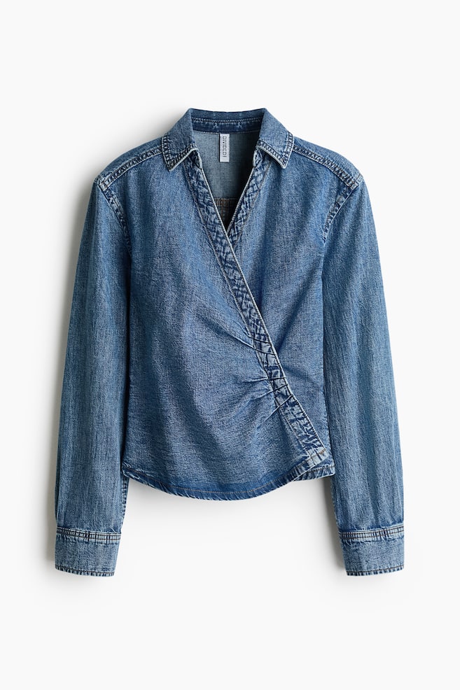 Denim Wrap Shirt - Denim blue - 1