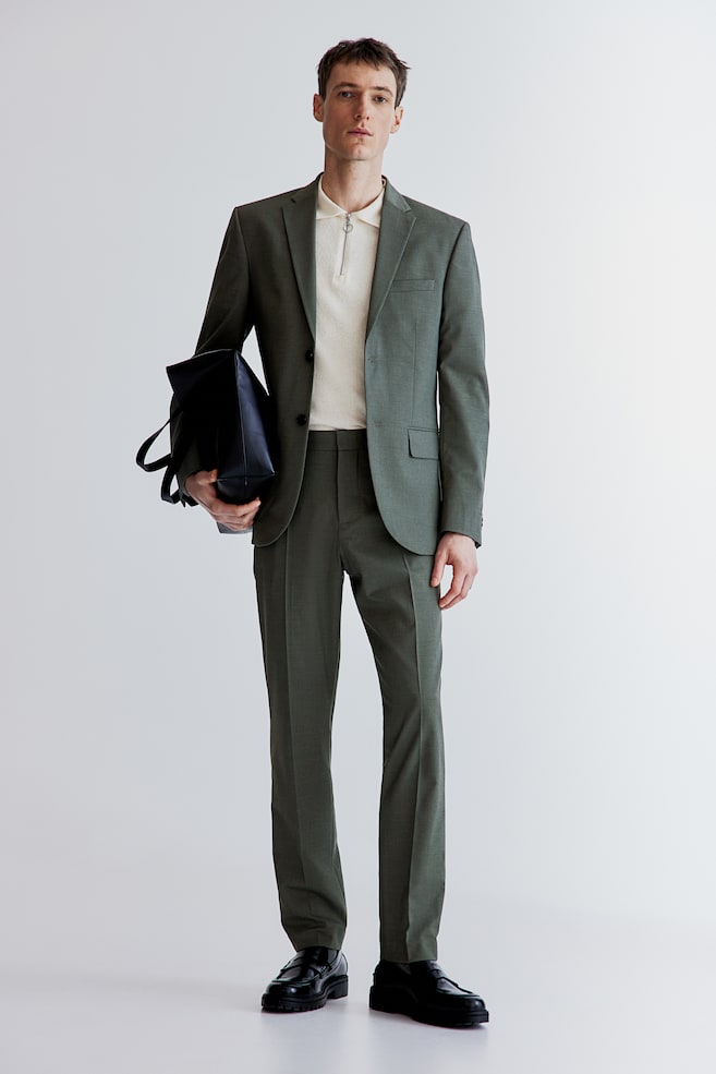 Slim Fit Suit Pants - Dark gray-green/Black/Light beige/Dark blue/Navy blue/Dark gray melange/Dark gray/Dark blue/Beige/checked - 1