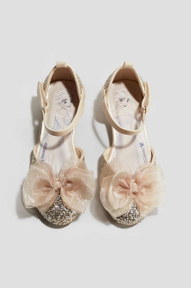 Glitzernde Schuhe mit Zierschleife - Goldfarben/Eiskönigin - 1