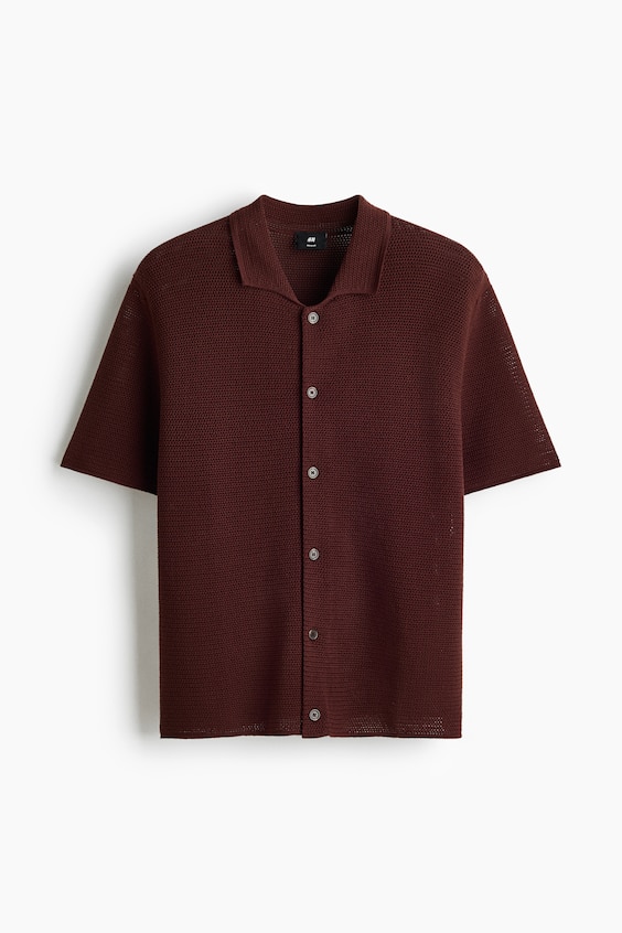 Мужские рубашки H&M Regular-Fit Open-Knit Shirt