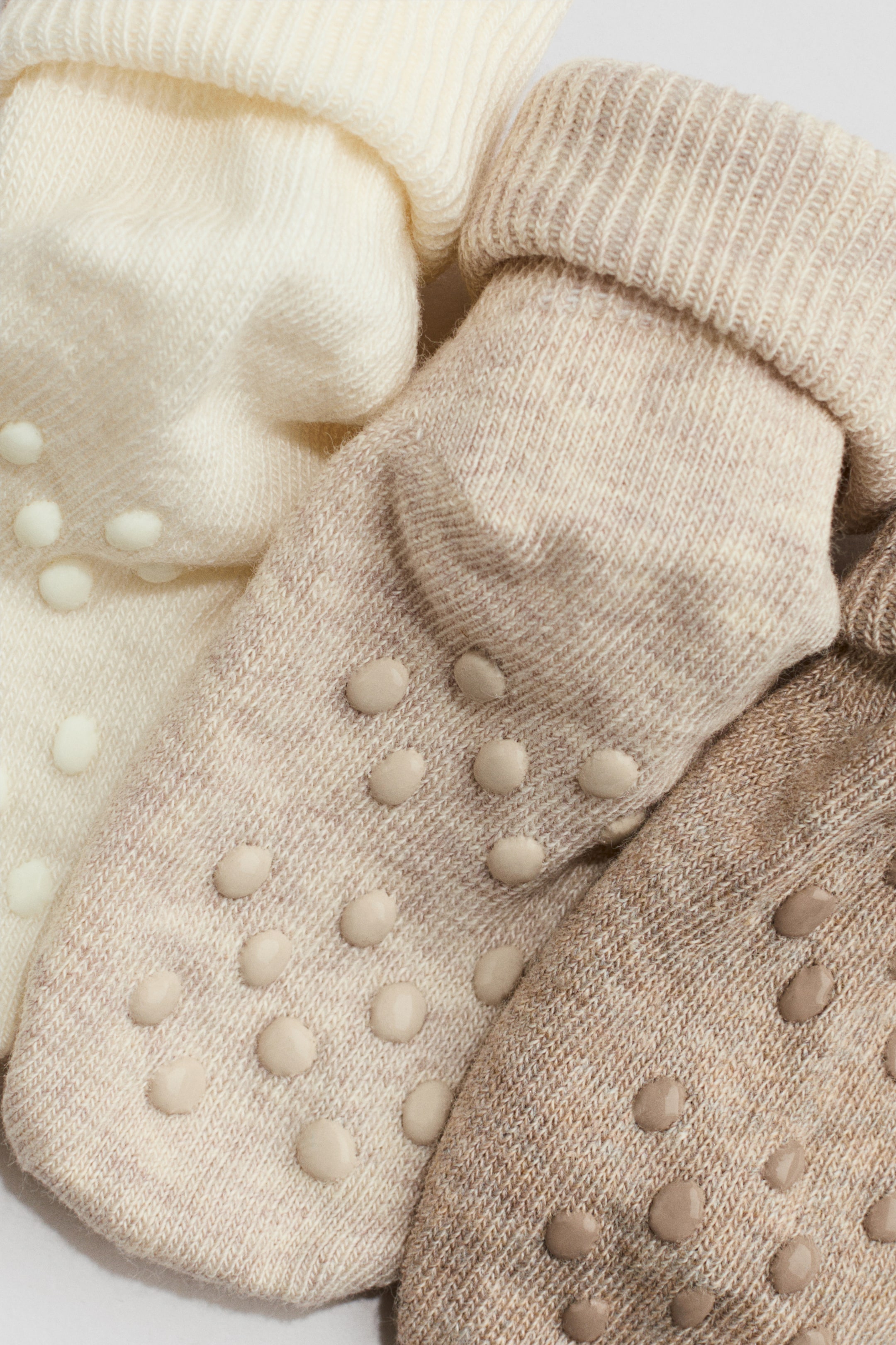 Xem ảnh lớn hơn: Bộ 3 đôi tất chống trượt - Beige marl/White - Kids | H&M VN 3
