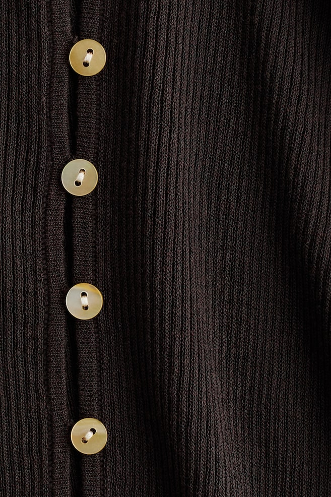 Geripptes Henleyshirt-Dunkelbraun - 5