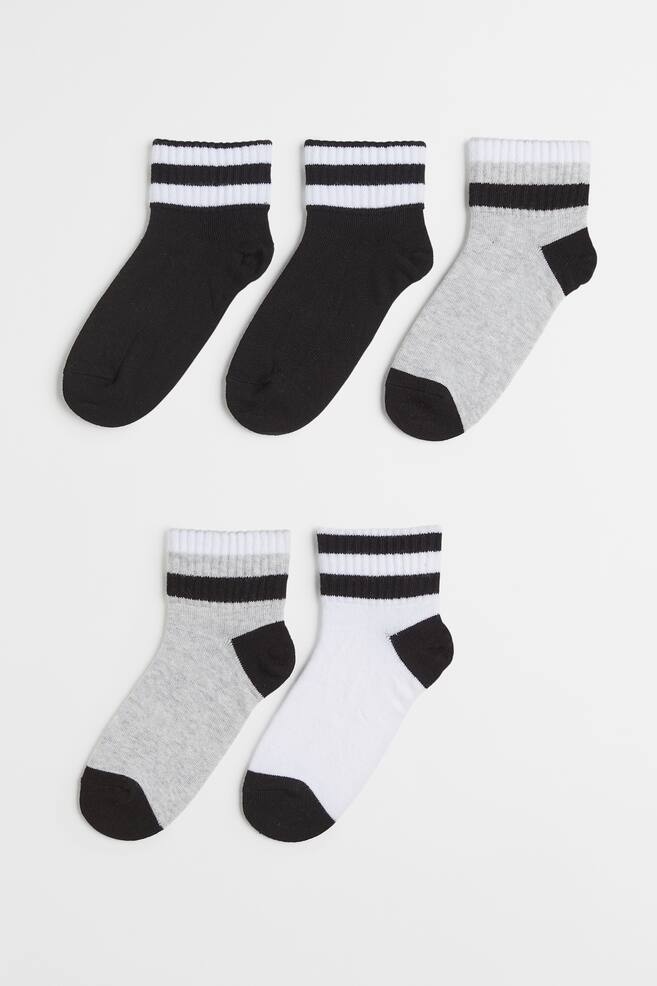 5-pack sports socks - Black/White/White/Detroit/White/Block-coloured - 1