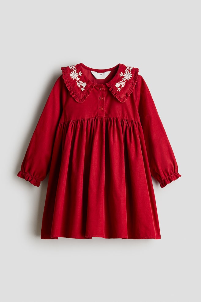 Corduroy dress - Red - 1
