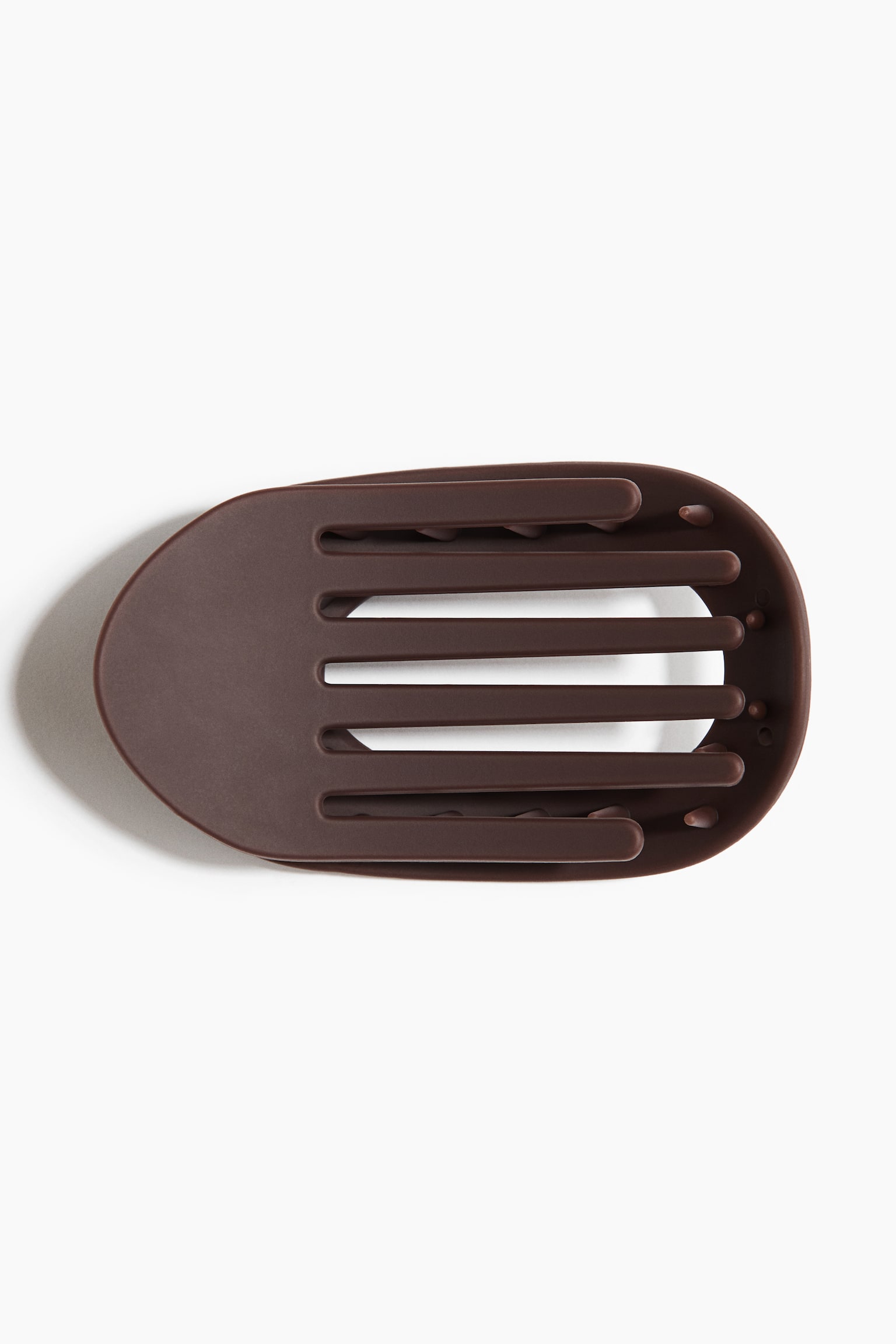 Oval hair claw - Dark brown/Dark pink/Dark beige/Leopard print - 3