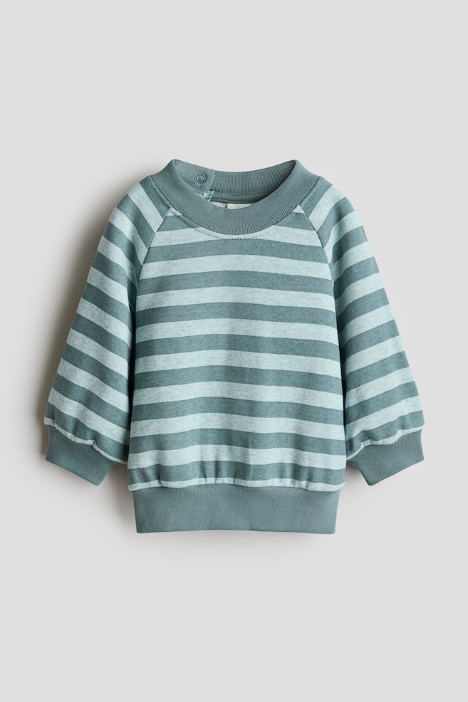 Sudadera de algodón - Turquesa/Rayas/Marrón/Bien joué - 1