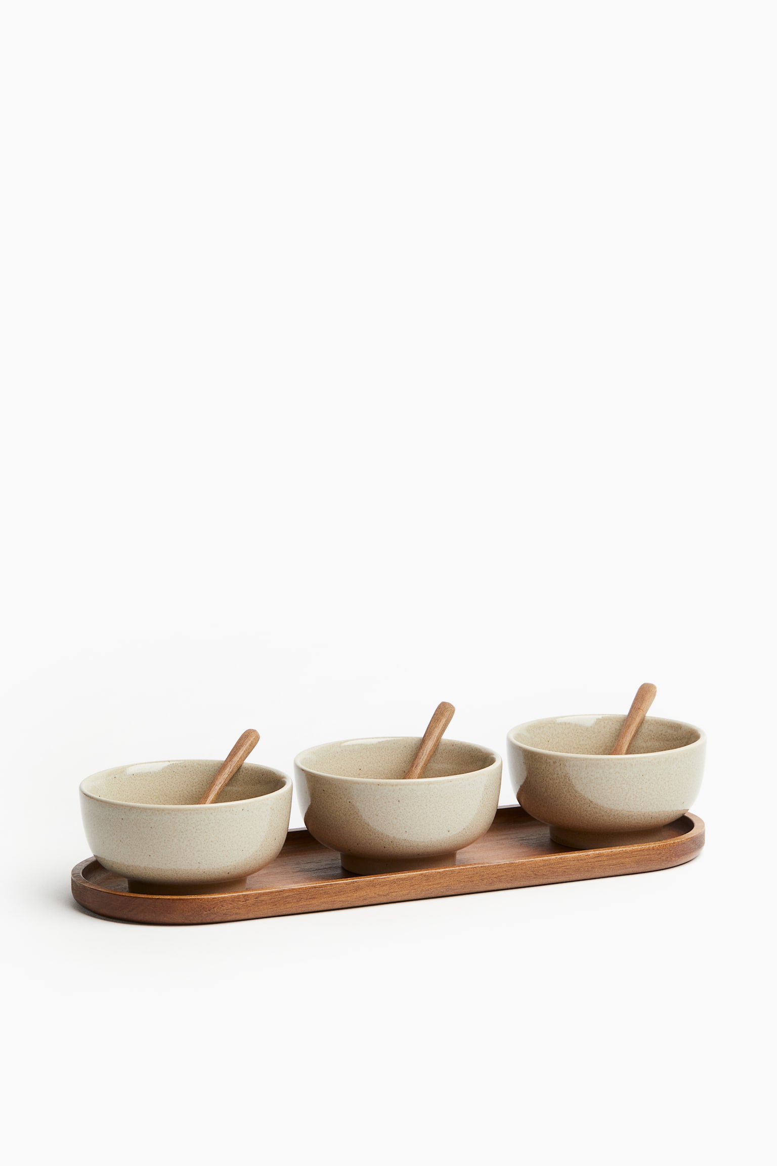 3-pack stoneware serving bowls - Light beige - 1