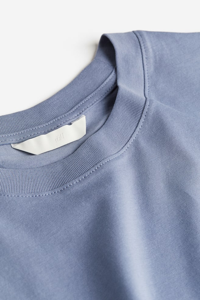 T-shirt in cotone - Blu polvere/Bianco/Nero/Crema/nero righe - 4