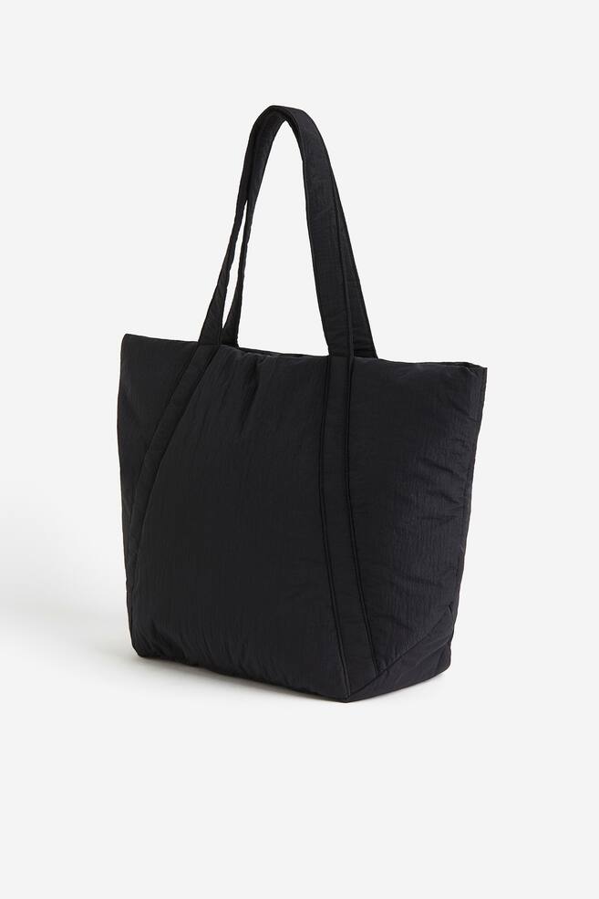Water-repellent padded sports tote - Black/Beige - 4