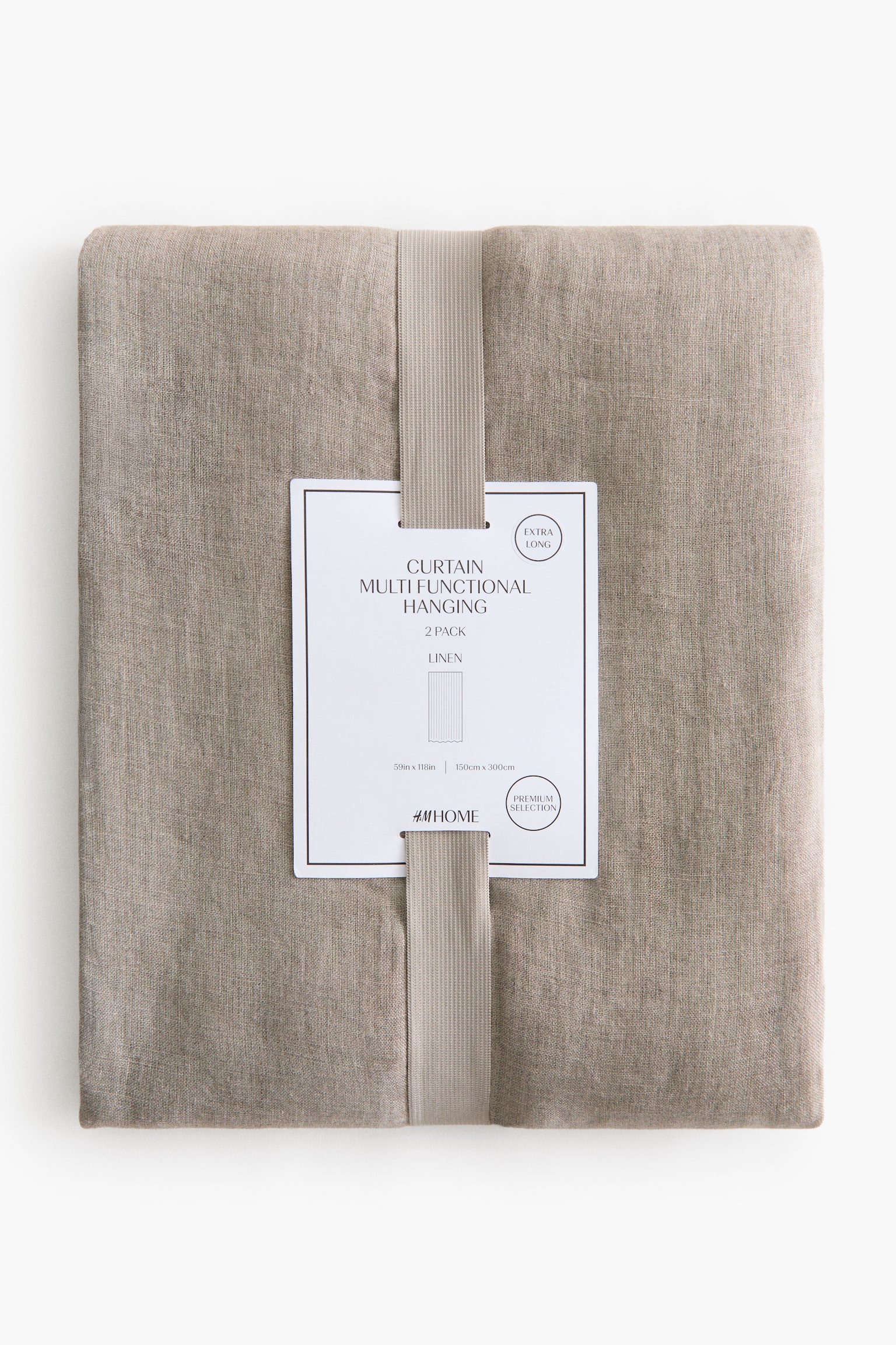 2-pack de paneles de cortina en lino - Gris pardo/Crema - 3