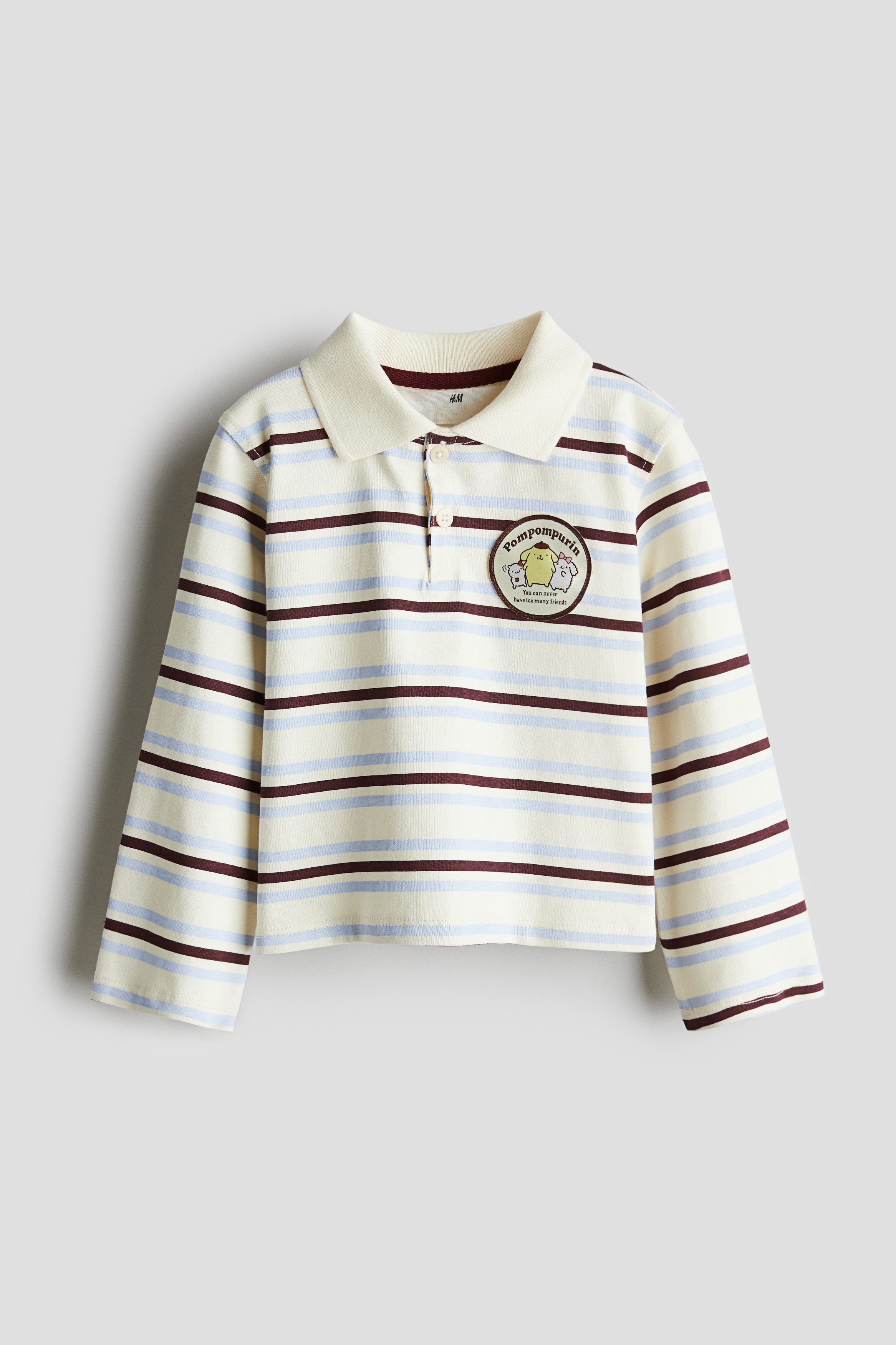 アップリケディテールラガーシャツ - ライトイエロー／ポムポムプリン