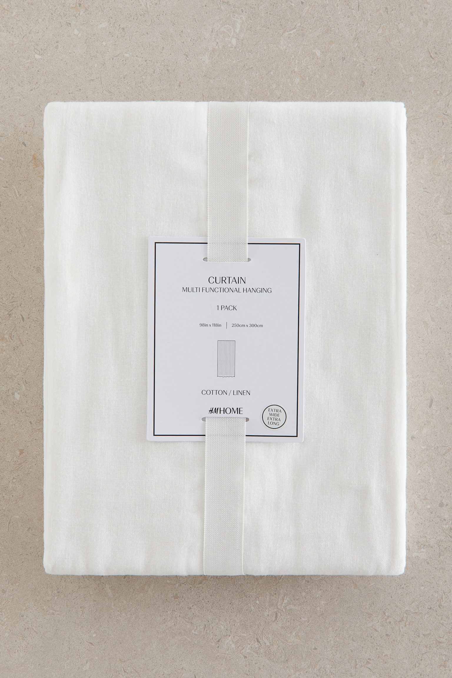 1-pack long and wide linen-blend curtain length - White/Beige/Light khaki green/Light pink