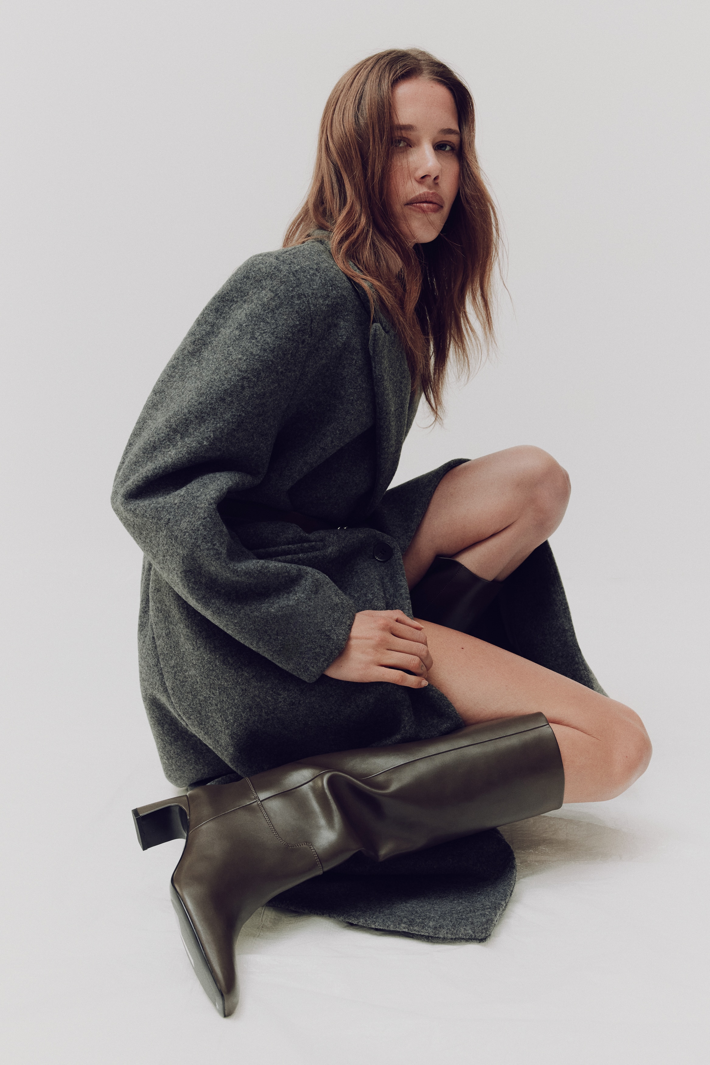 Μπότες μέχρι το γόνατο - Σκούρο χακί/Μαύρο/Σκούρο μπεζ