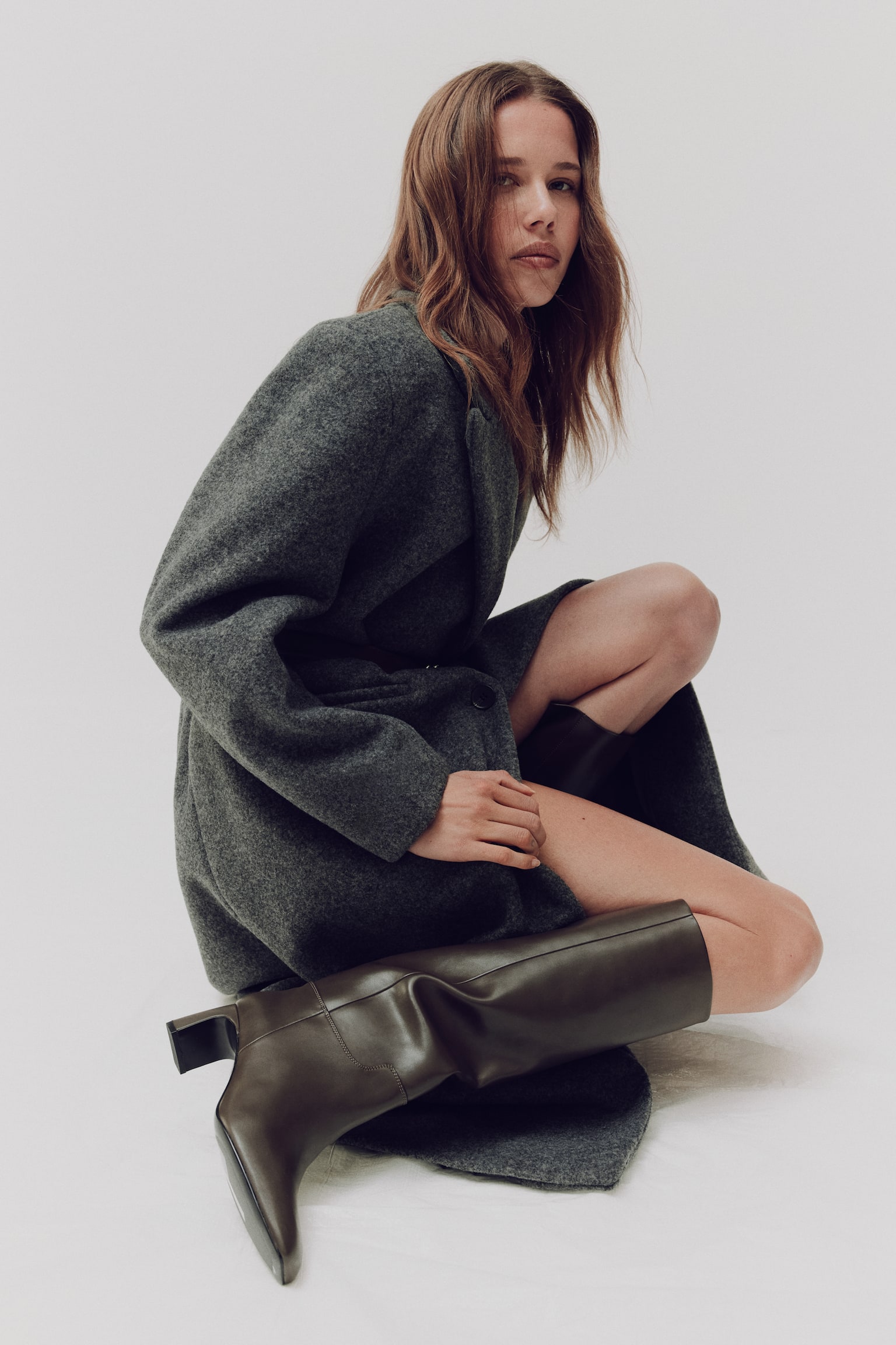 Knee-high boots - Dark khaki green/Black/Dark beige - 1