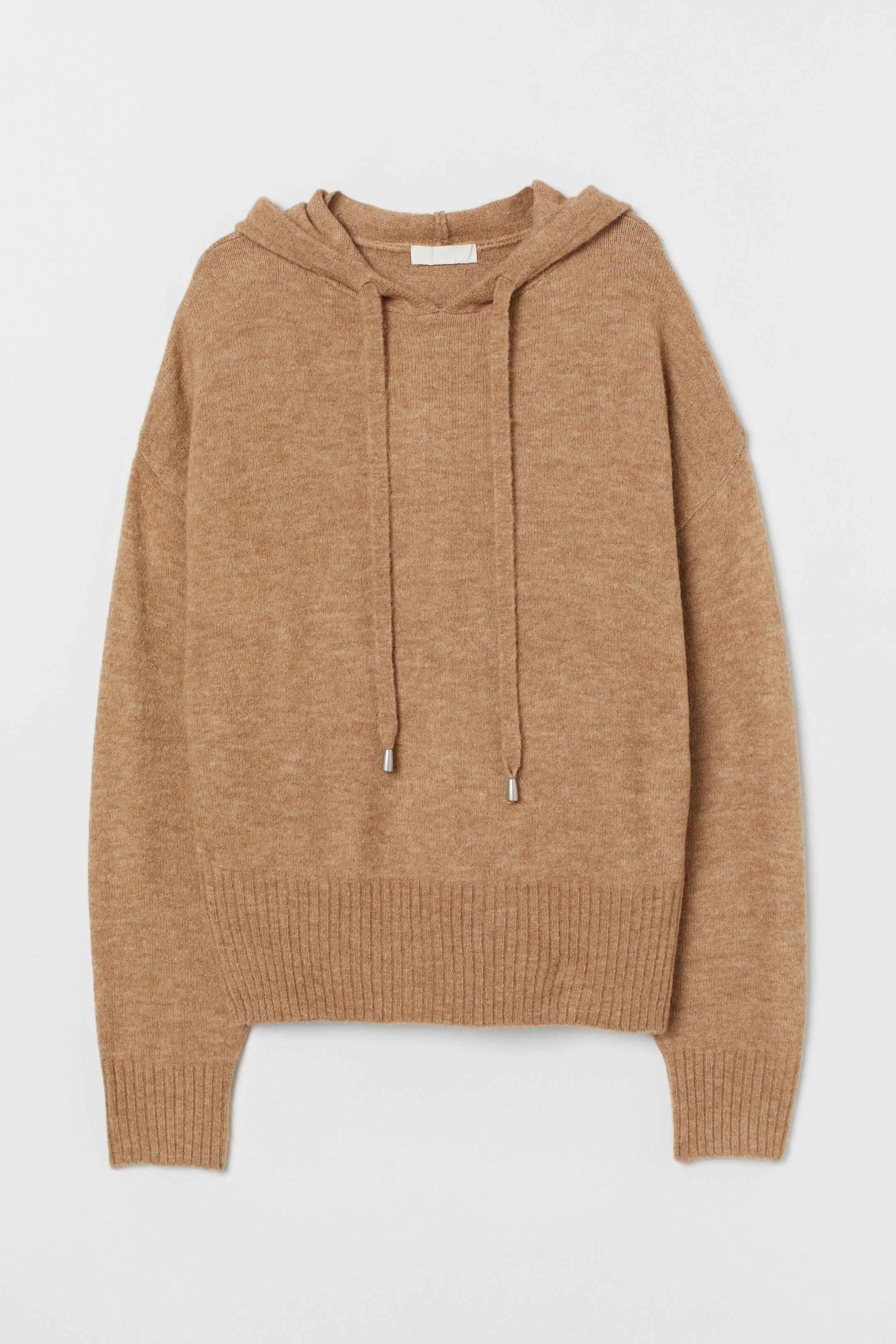 Pull H&M à Manchette Dos Tourné Beige - Maille Grossière, Taille XS, Neuf Avec étiquette
